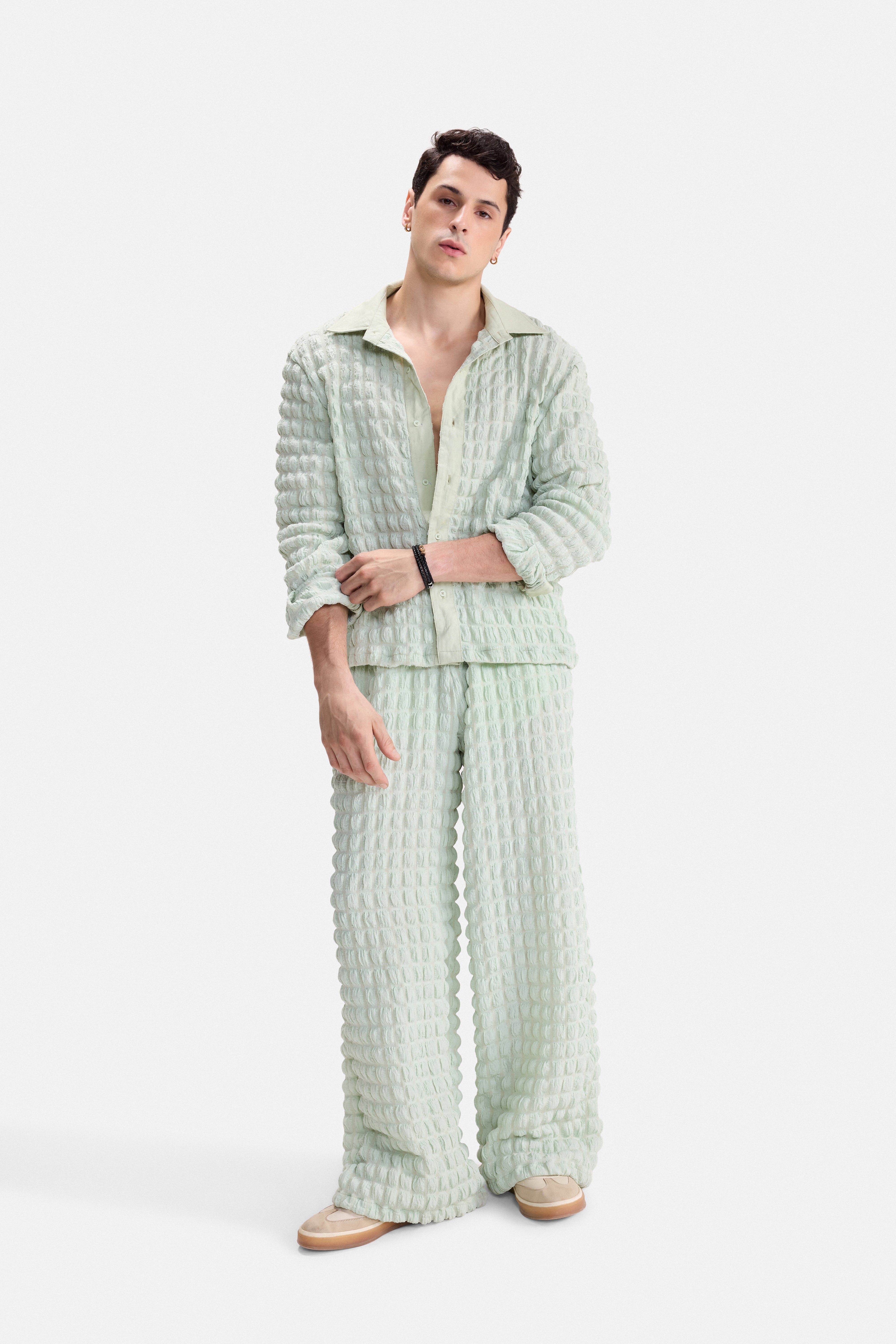 PURE CHAOS – Sage Stretch Waffle Shirt