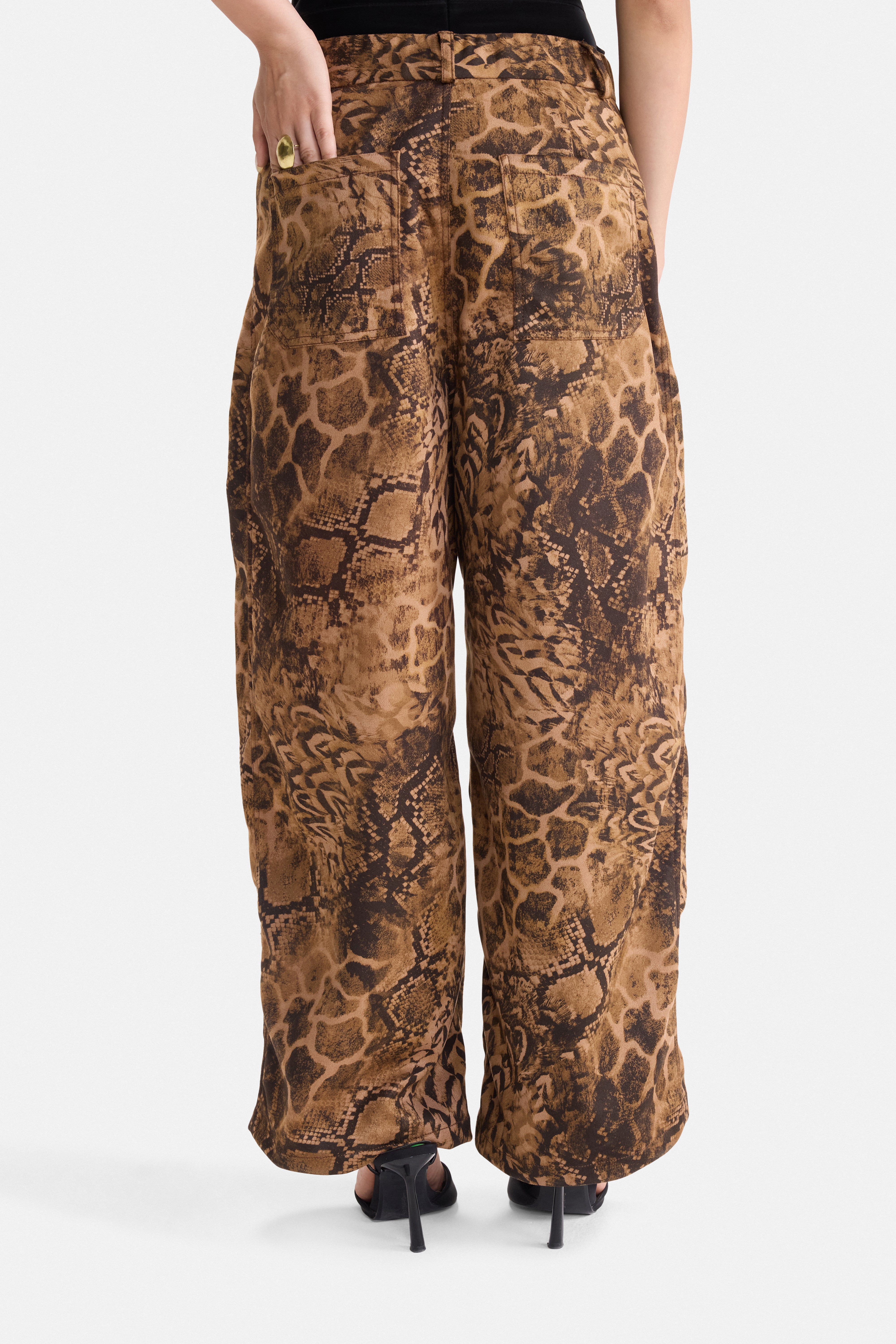 ROAR- Faux Suede Wide-Leg Pants