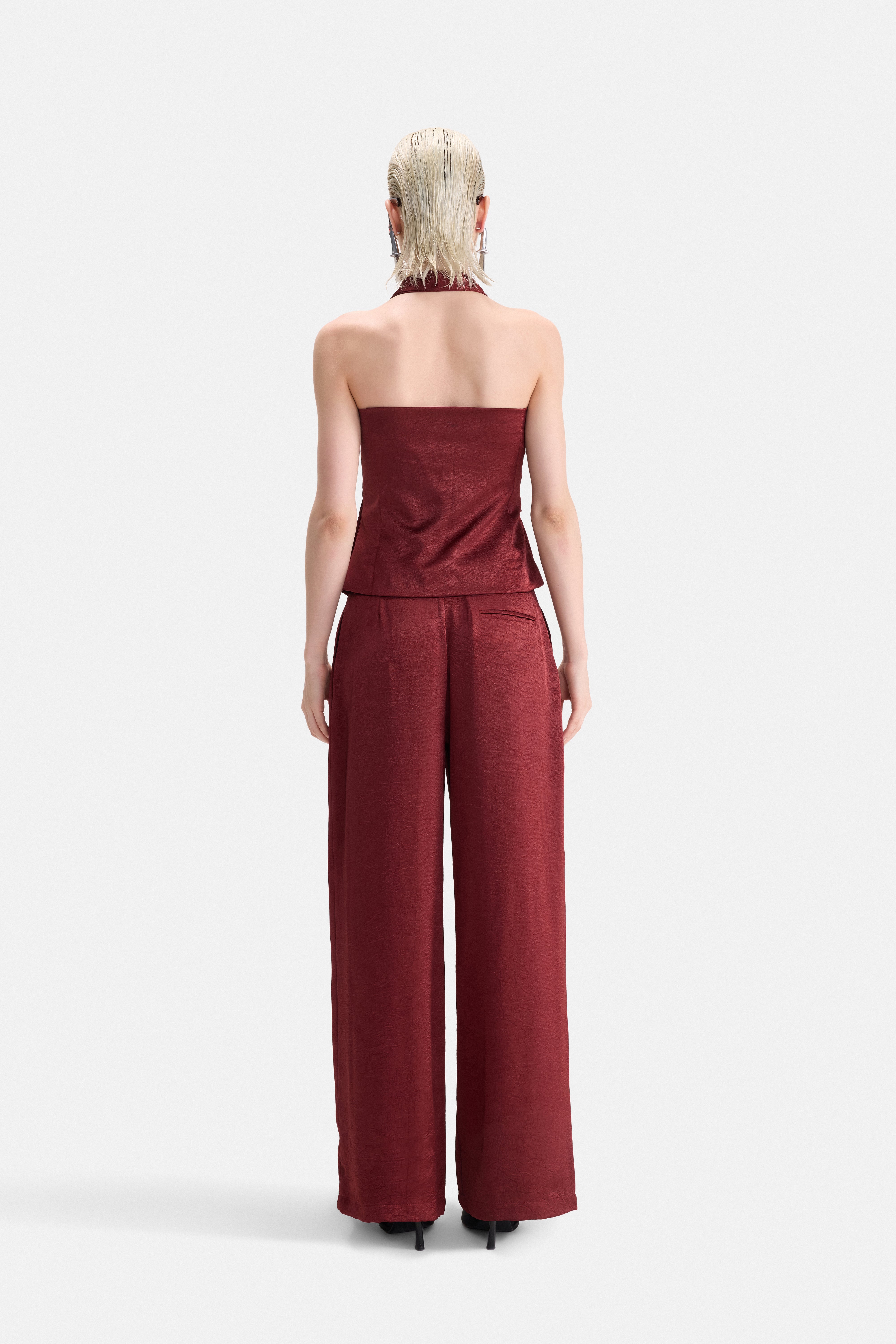 CRUSH - WINE SATIN PANTS