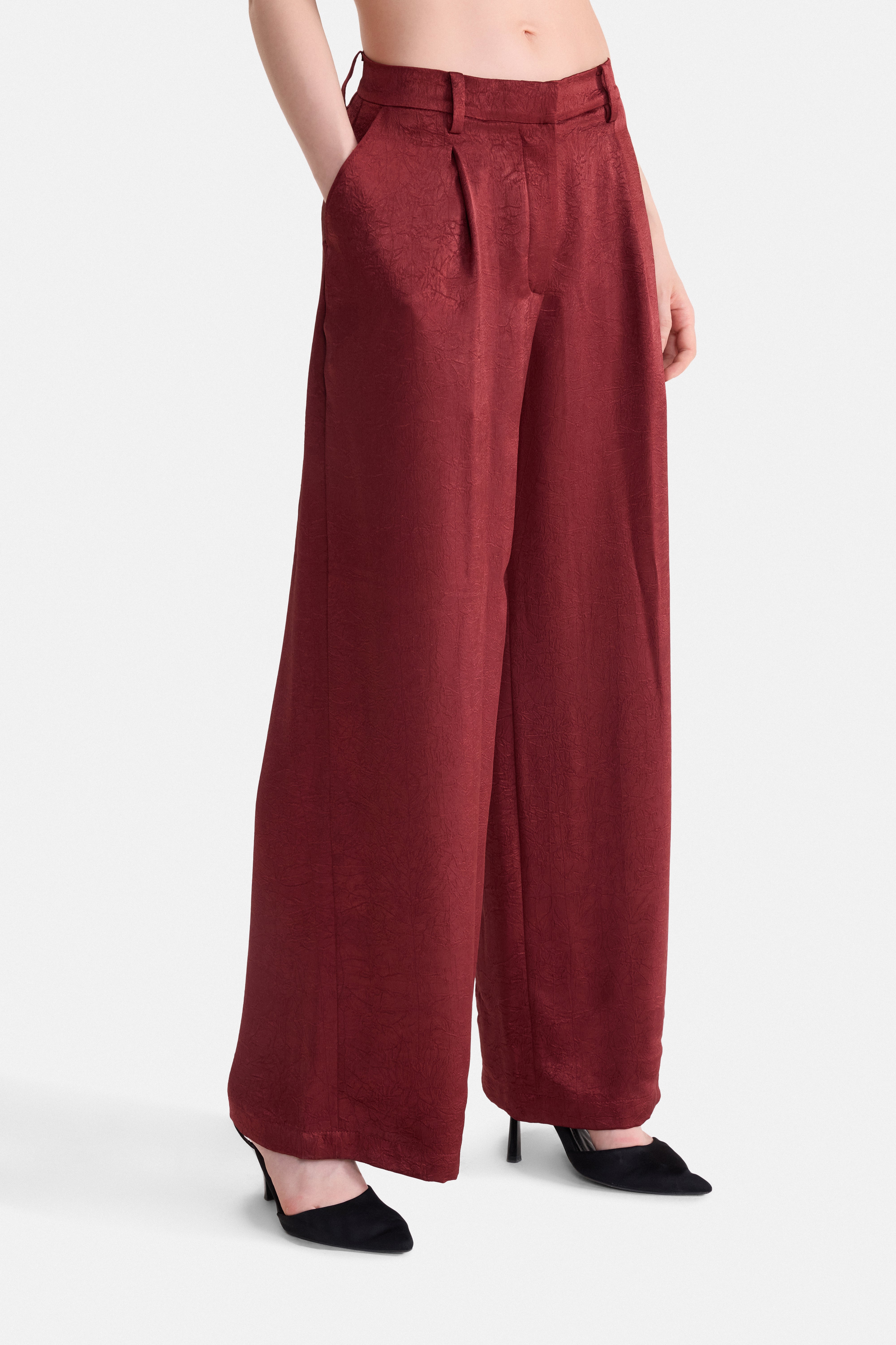 CRUSH - WINE SATIN PANTS