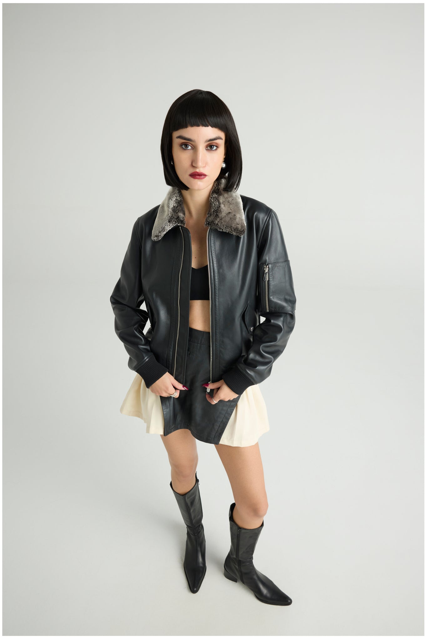 AVIAR — Luxe Flight Leather Bomber