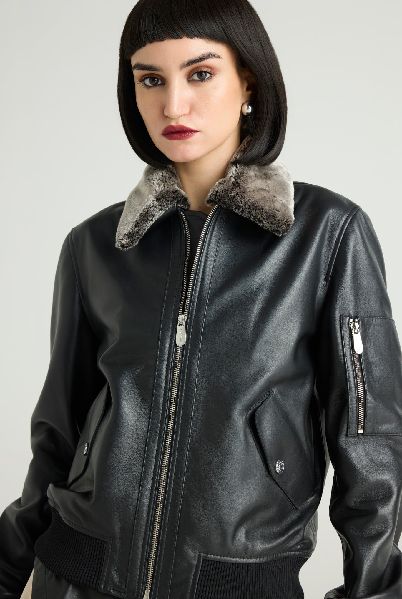 AVIAR — Luxe Flight Leather Bomber