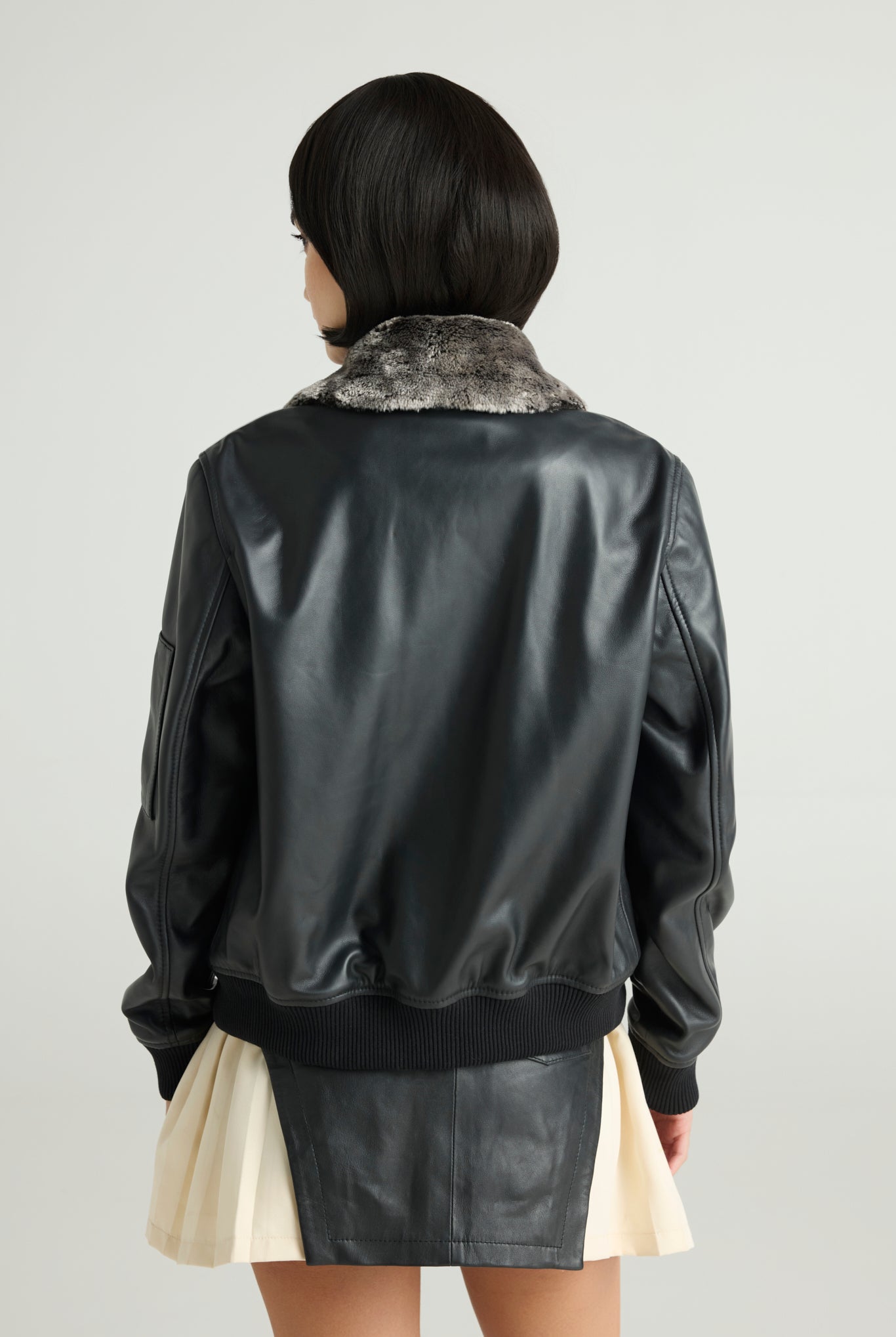 AVIAR — Luxe Flight Leather Bomber
