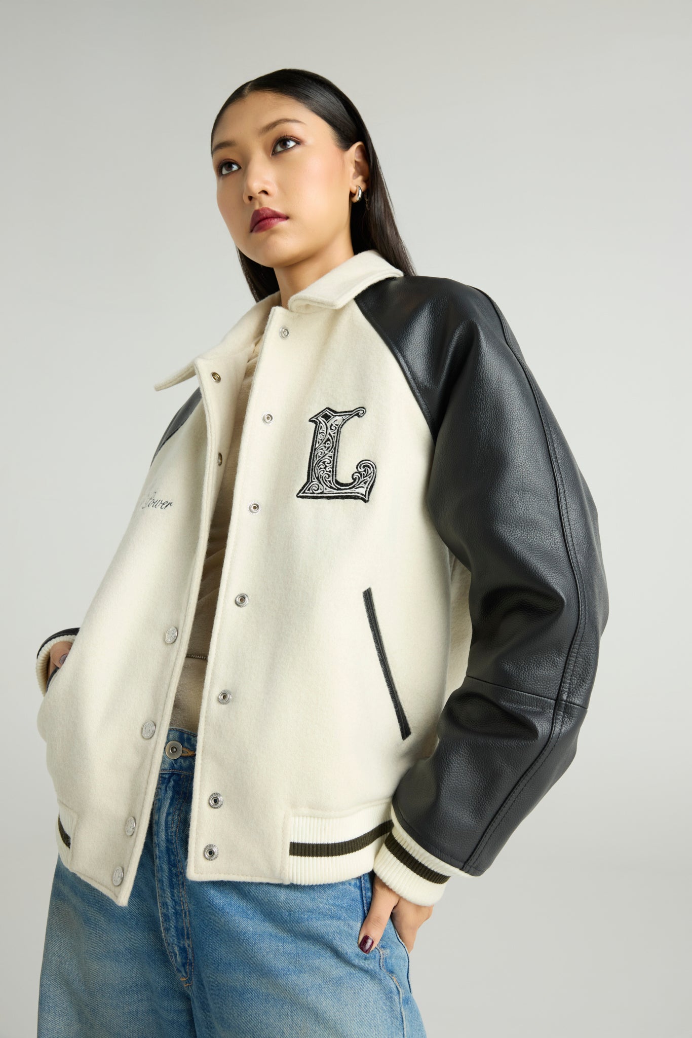 LUNOX - Wool & Leather Varsity Jacket (Monogramic Eclipse Edition)