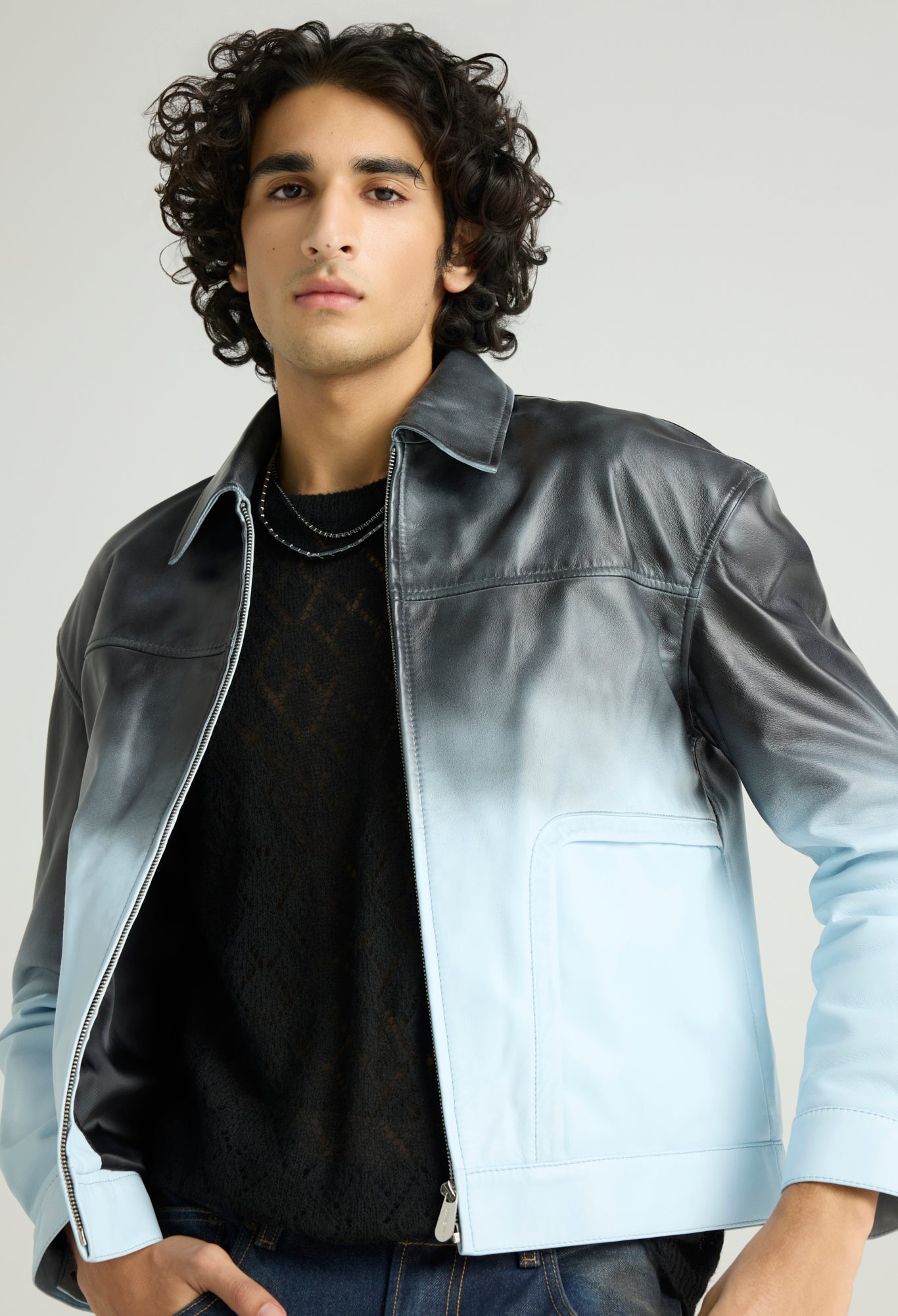 GLACIER - Ombre Leather Jacket