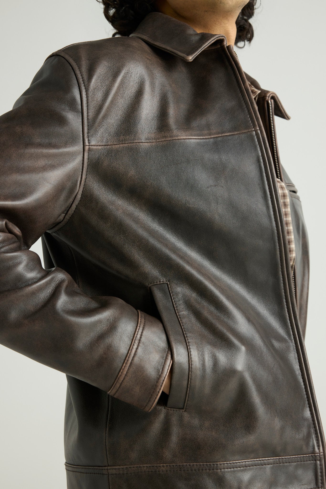 FORGE — Vintage Effect Leather Jacket