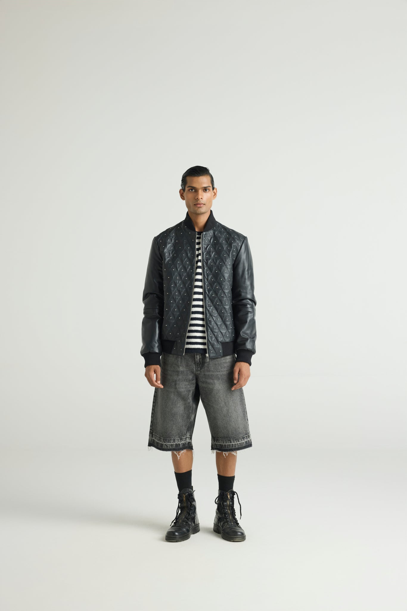 PARALUX QUILTED LUXE STUDDED BOMBER