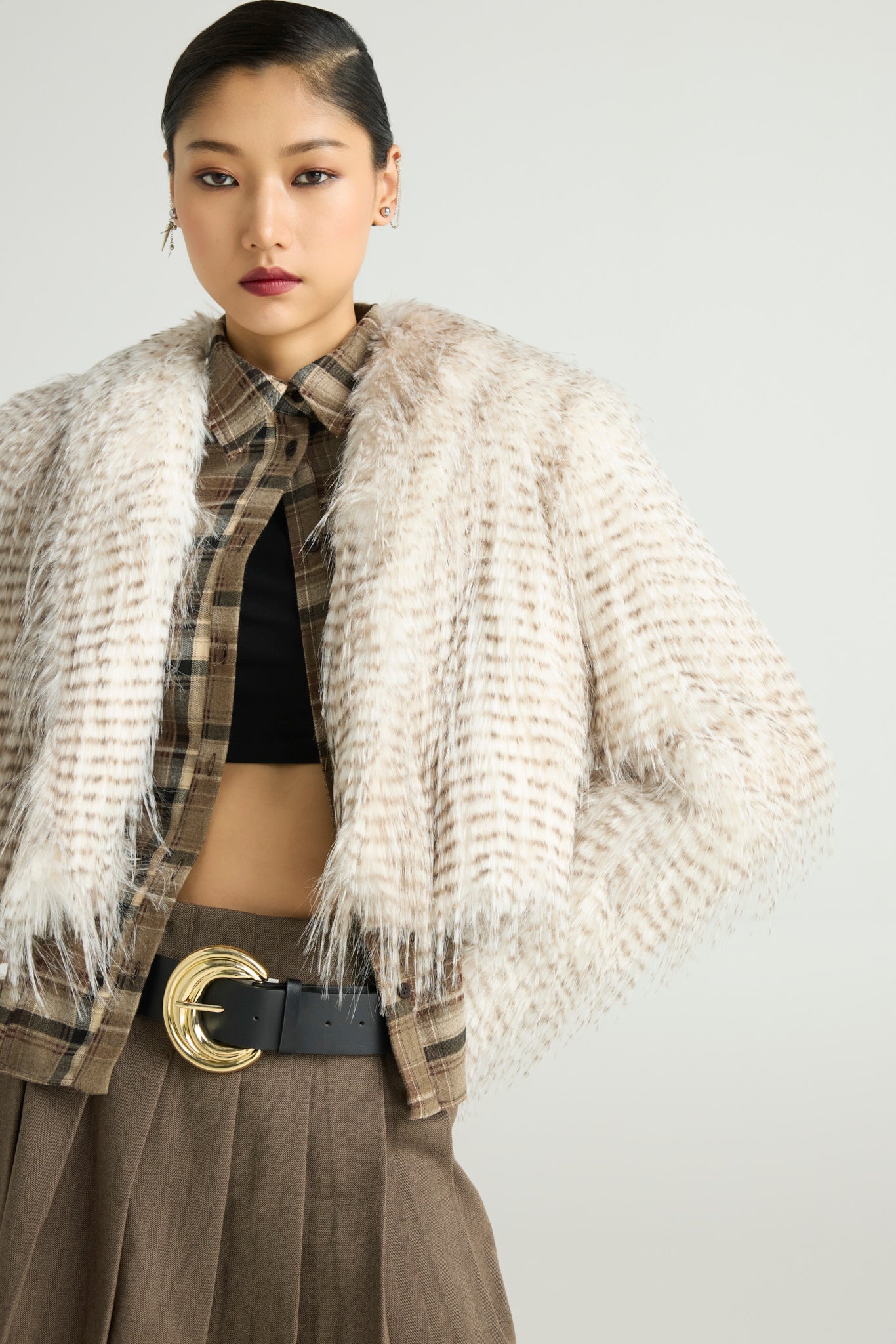 FERAL - Cropped Faux Fur Jacket