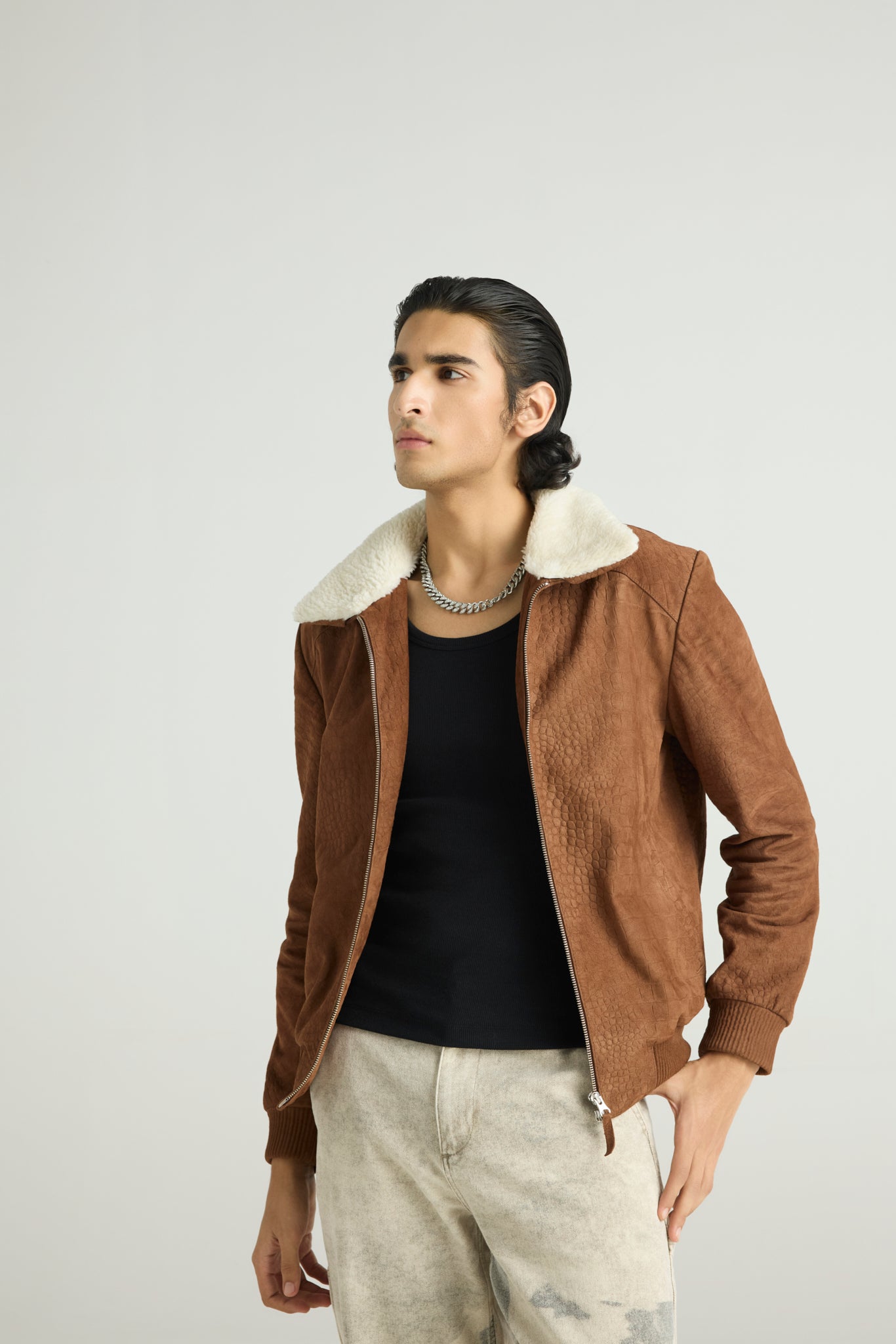 WILDR — Croc-Embossed Bomber