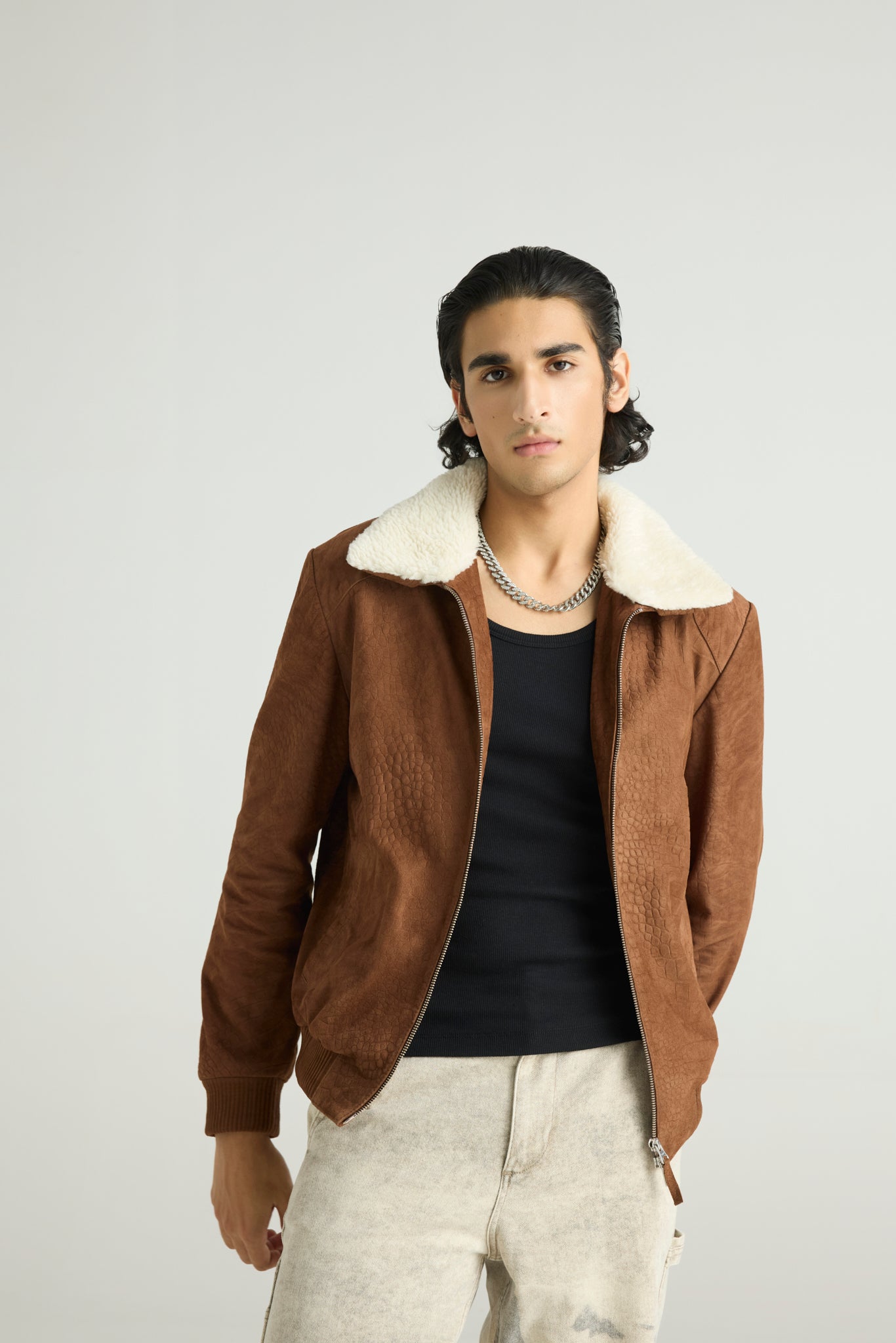 WILDR — Croc-Embossed Bomber