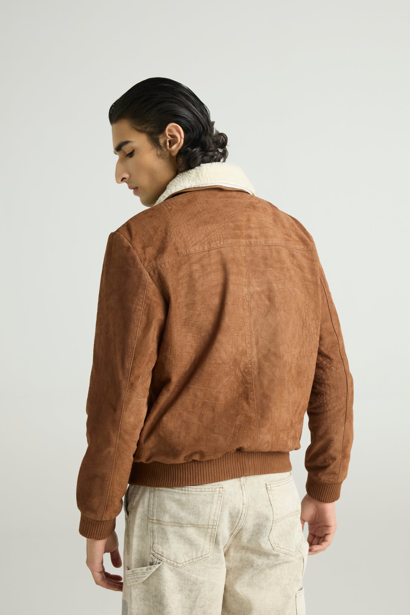 WILDR — Croc-Embossed Bomber