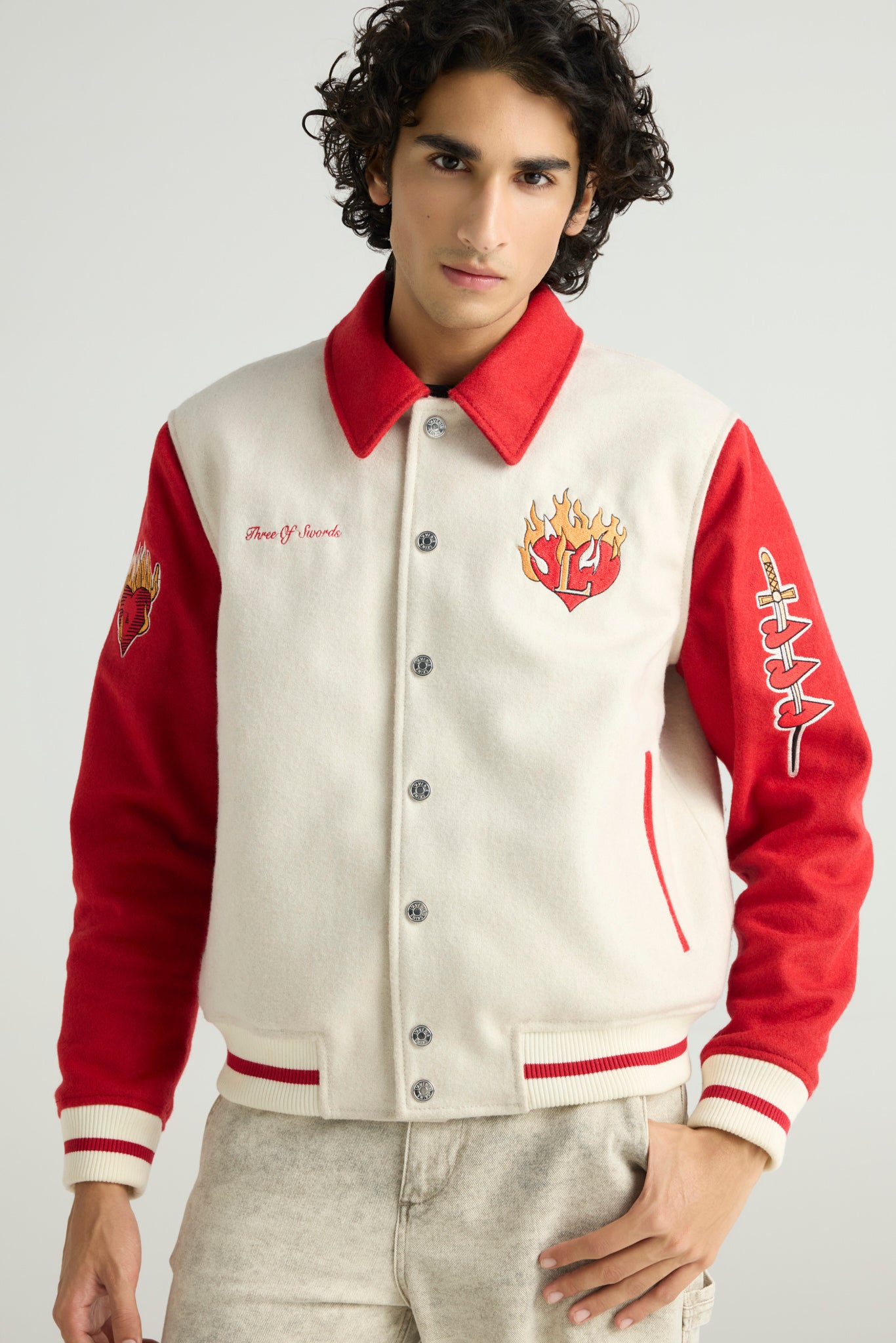 FLAMÉ -  Wool Varsity Jacket (Love & Flame Edition)