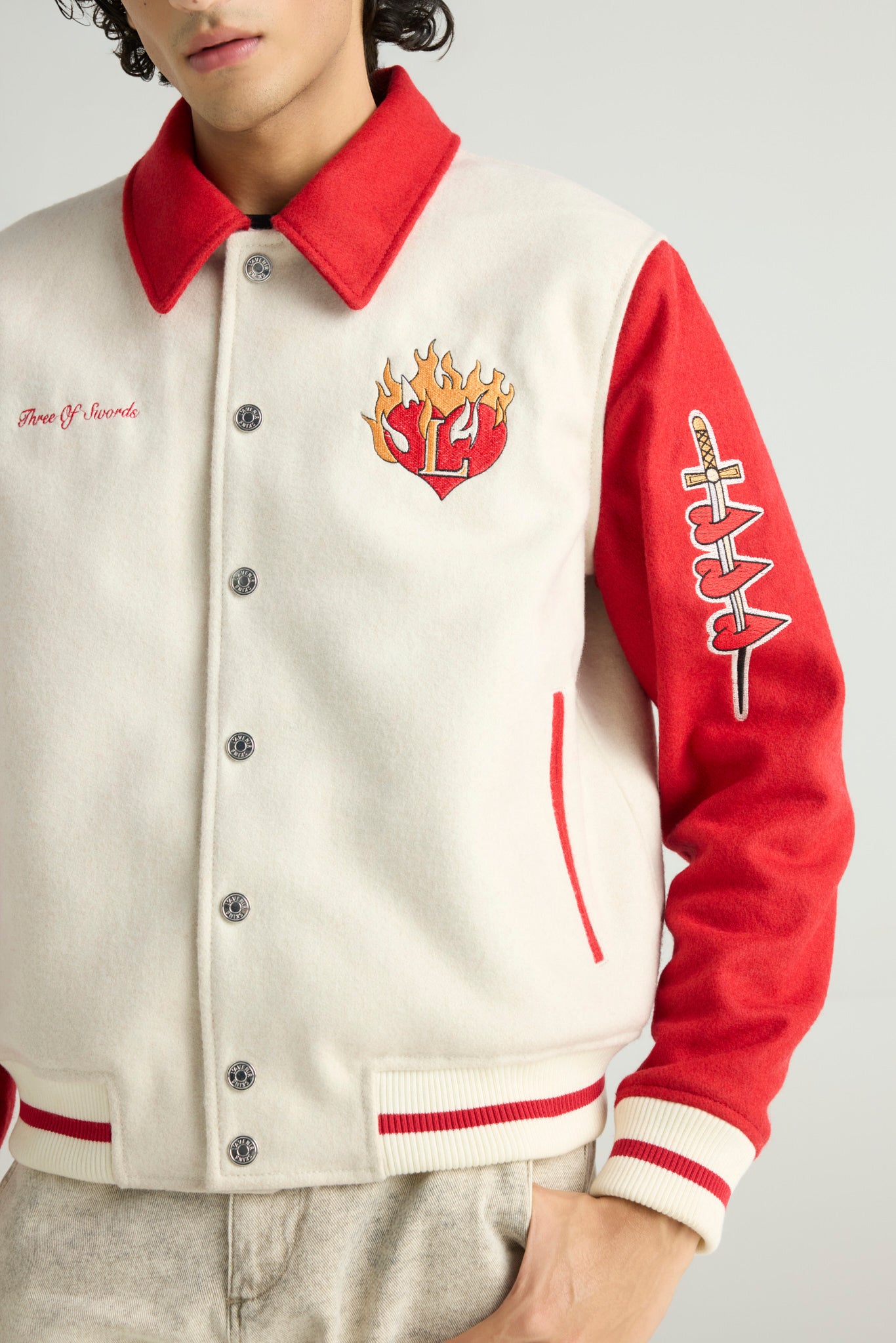FLAMÉ -  Wool Varsity Jacket (Love & Flame Edition)