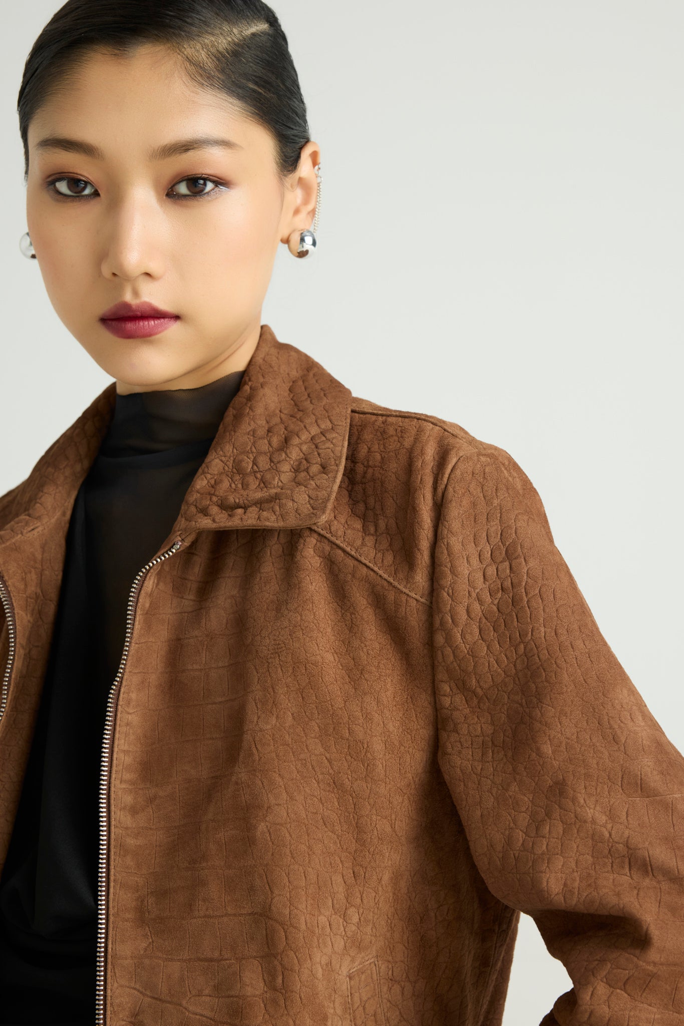 WILDR — Croc-Embossed Bomber