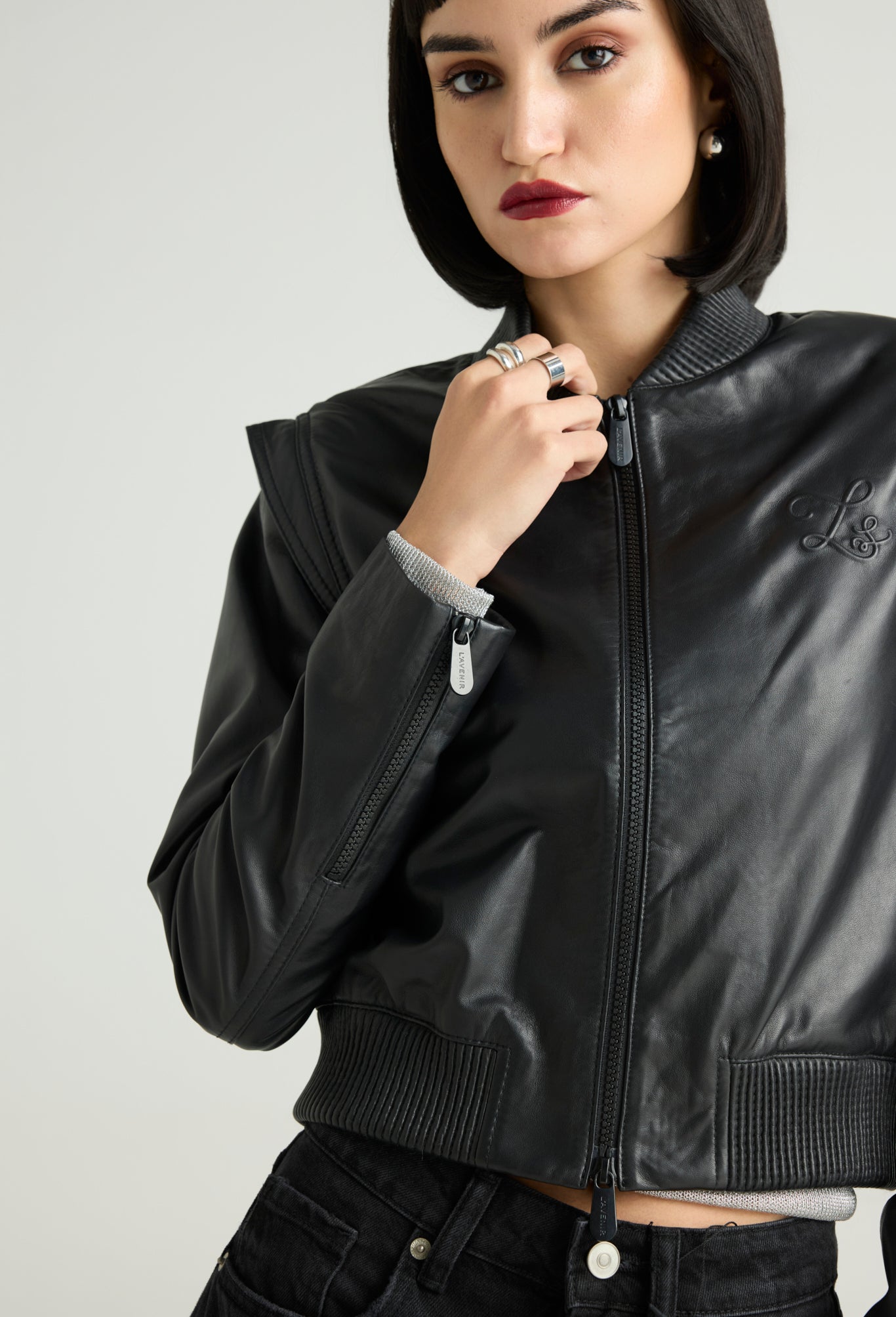 ICONIQUE — MONOGRAM CROPPED JACKET