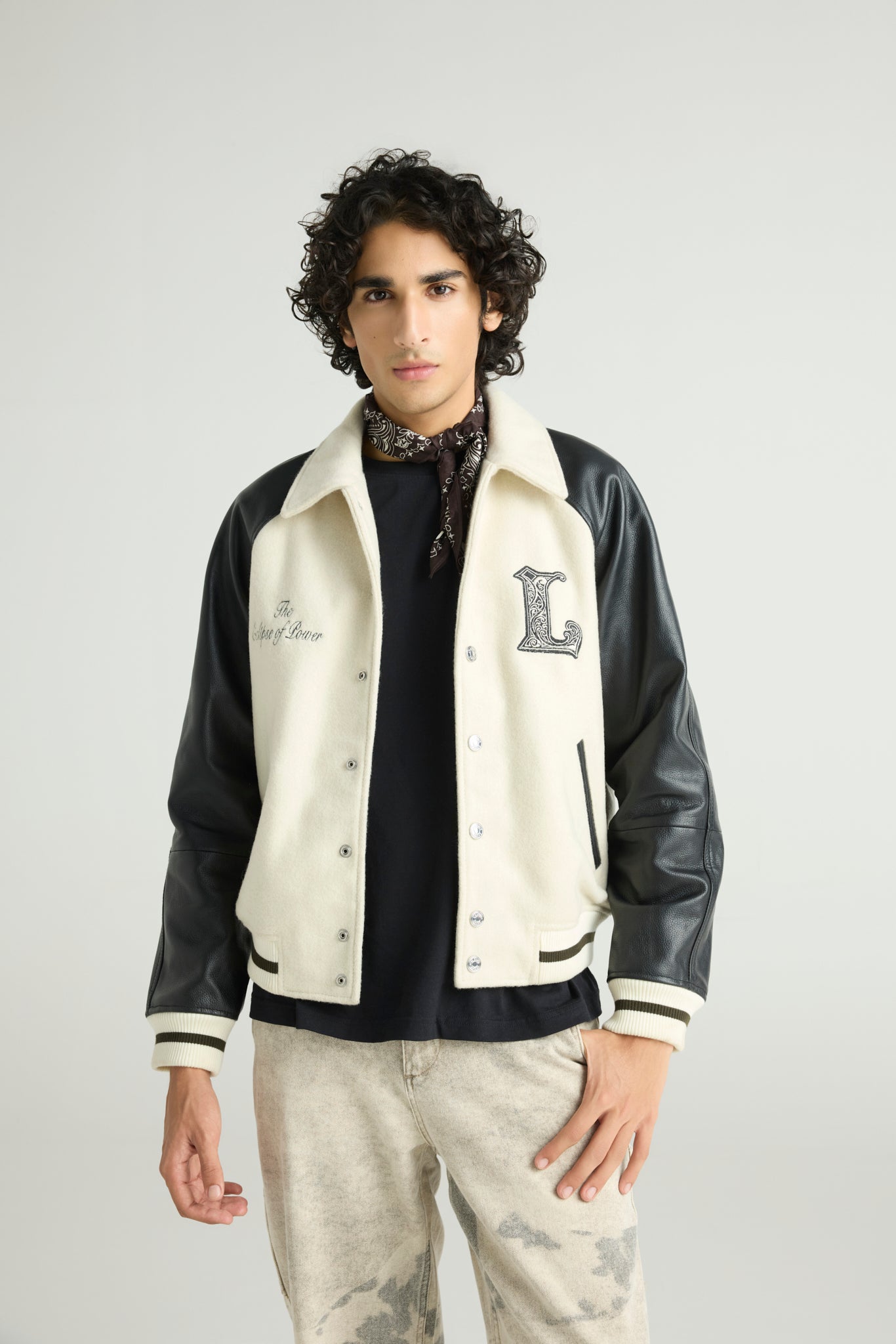 LUNOX - Wool & Leather Varsity Jacket (Monogramic Eclipse Edition)