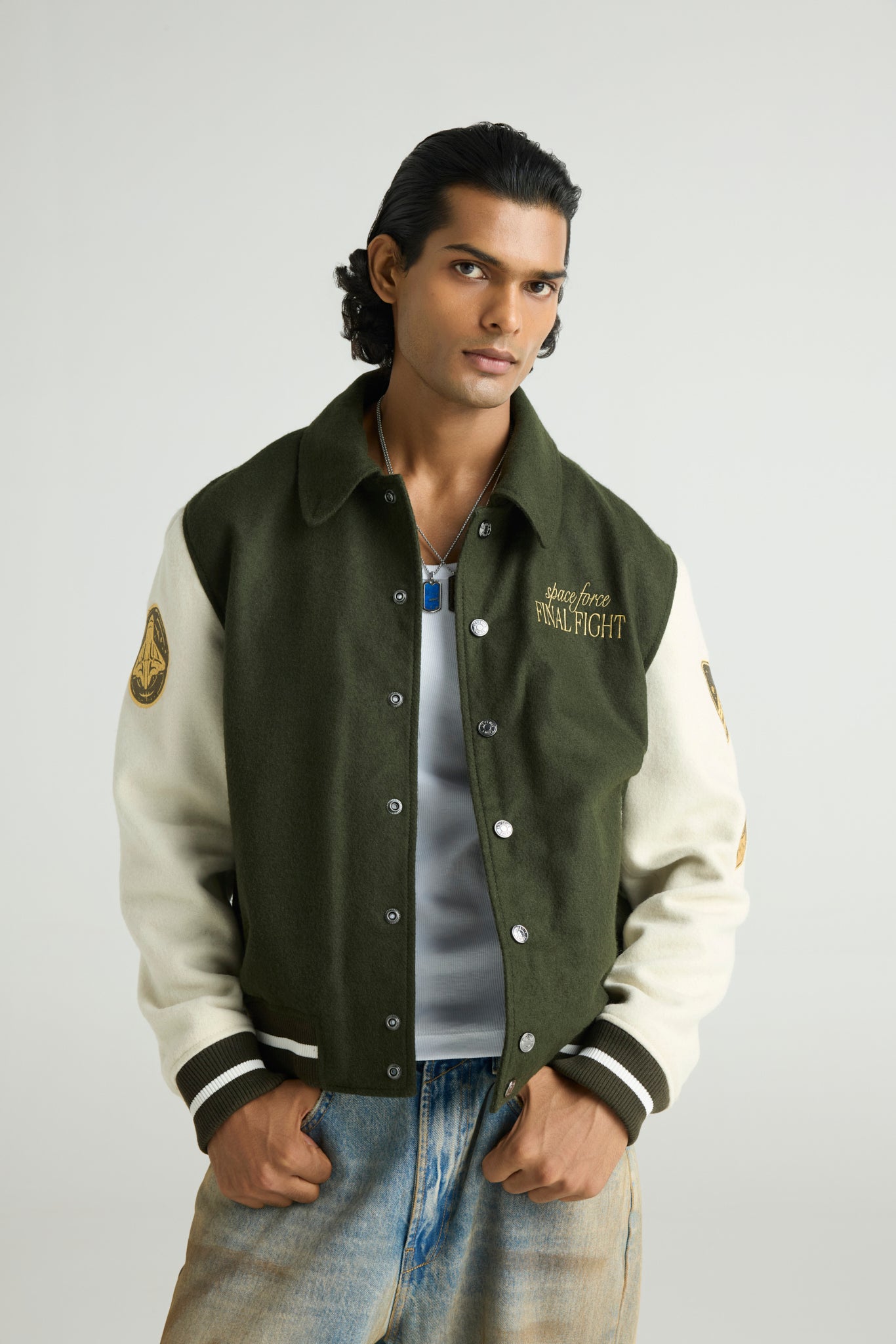 VOLAR - Wool Varsity Jacket (Military Hybrid Edition)