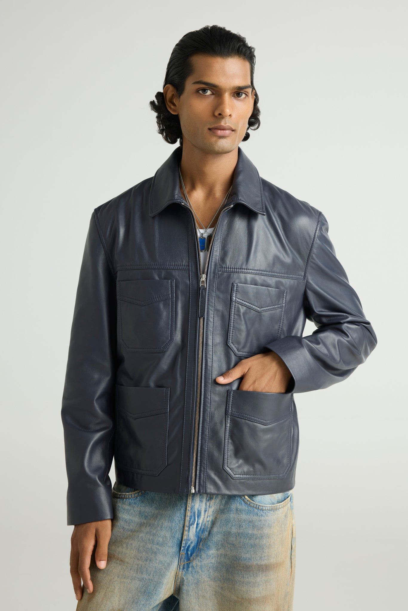 VERTEX - Utility Leather Jacket