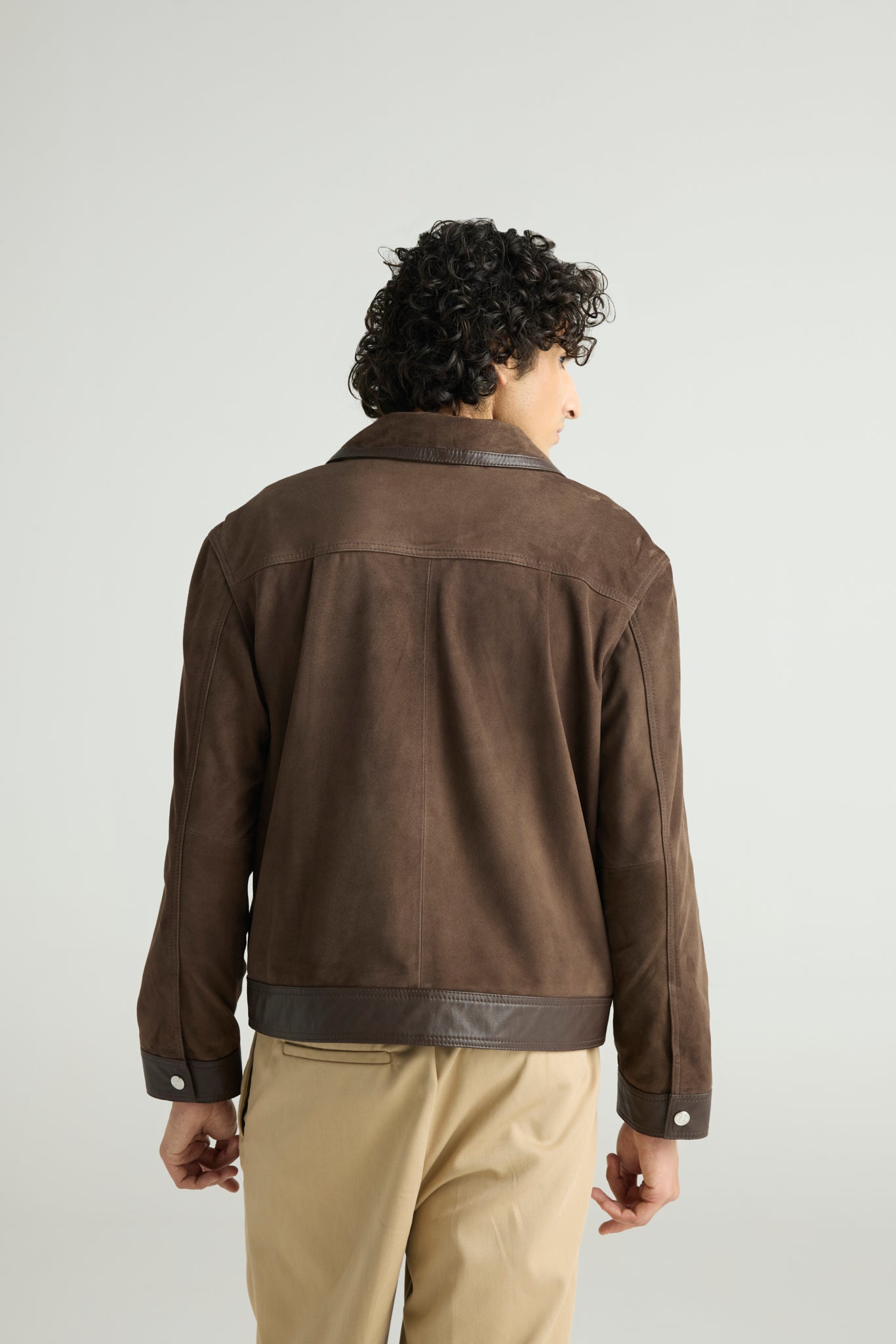 MOCHA  - Suede Zip Jacket