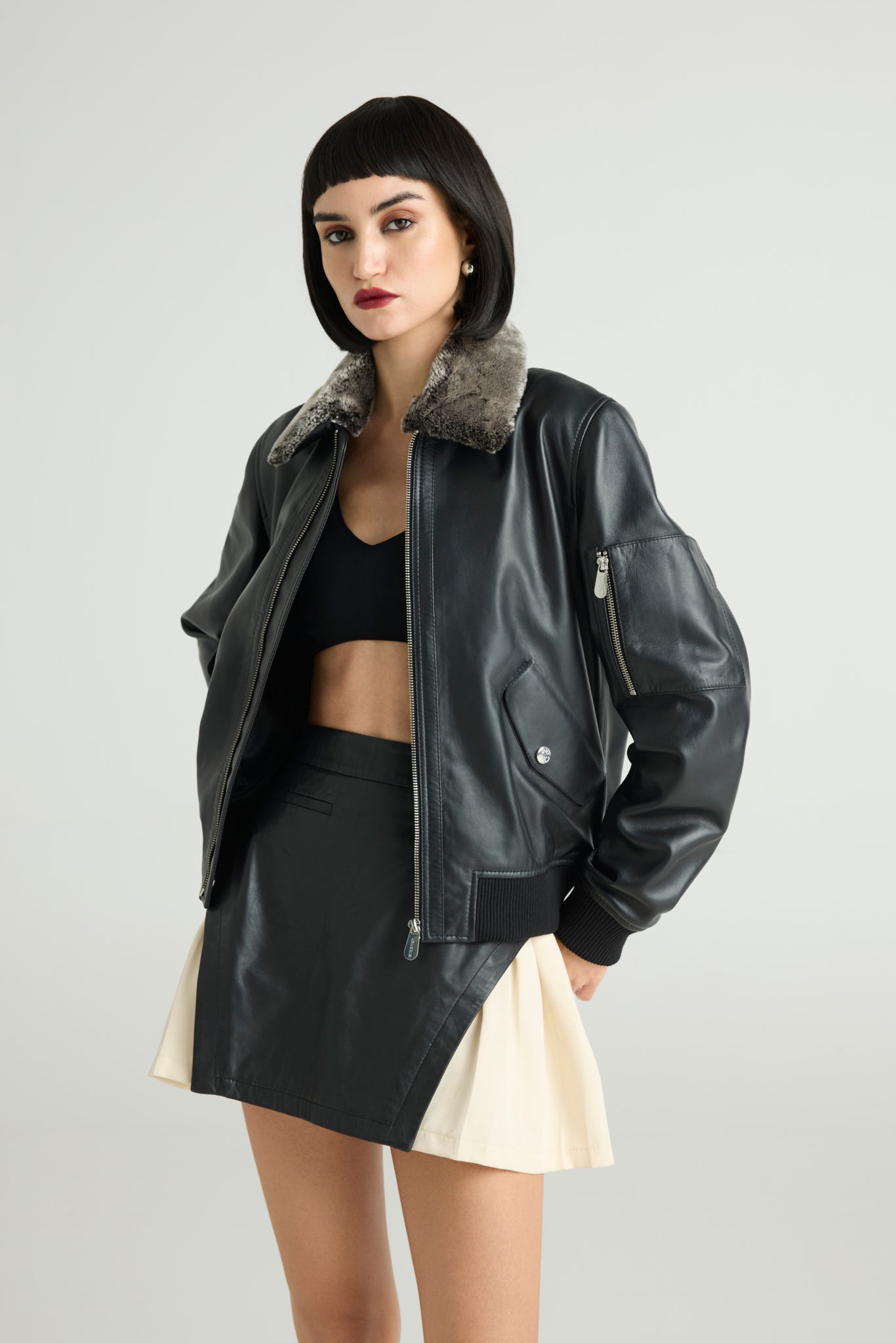 AVIAR — Luxe Flight Leather Bomber