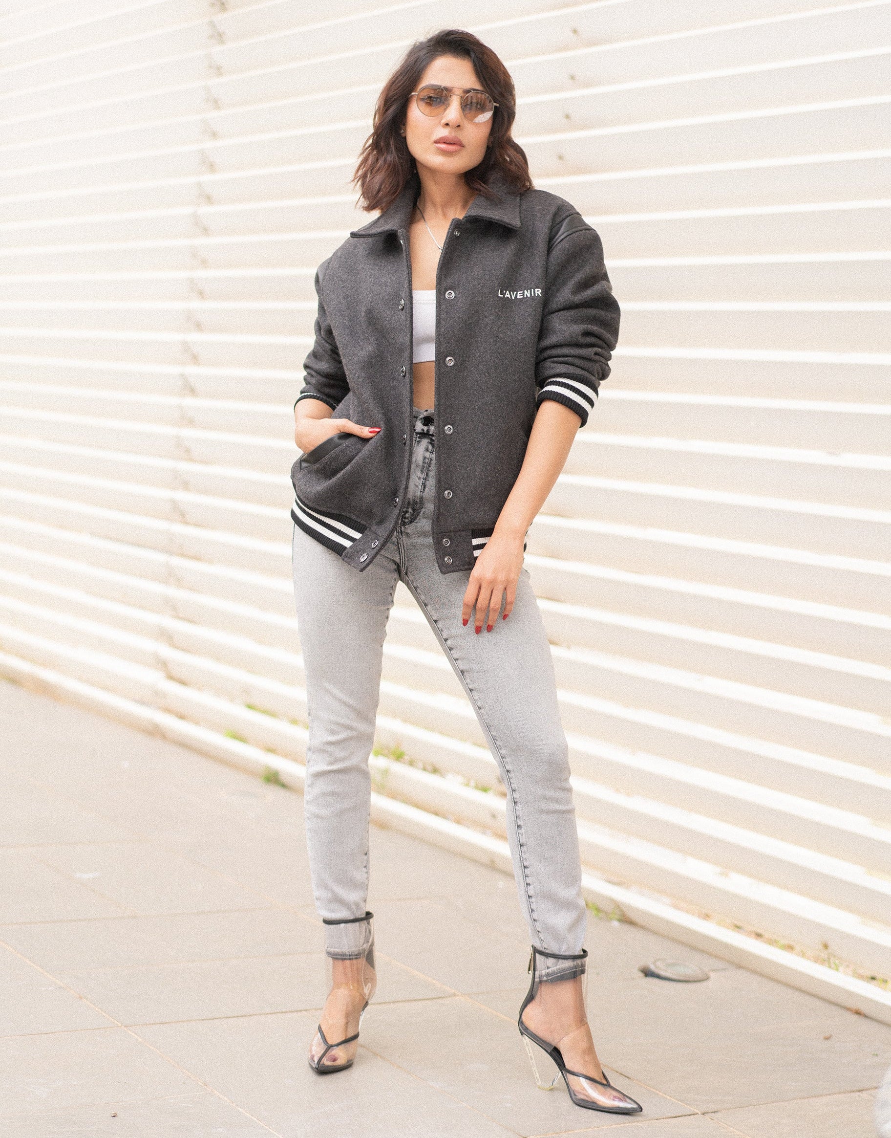 Cortez - Signature Wool Varsity - Dark Grey