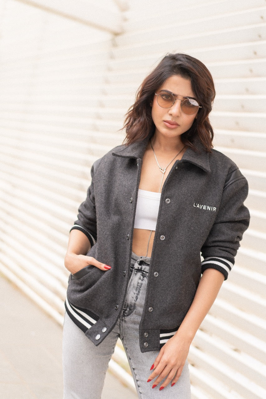 美品　Theory Varsity JKT P グレー 美品 Theory Varsity JKT P グレー