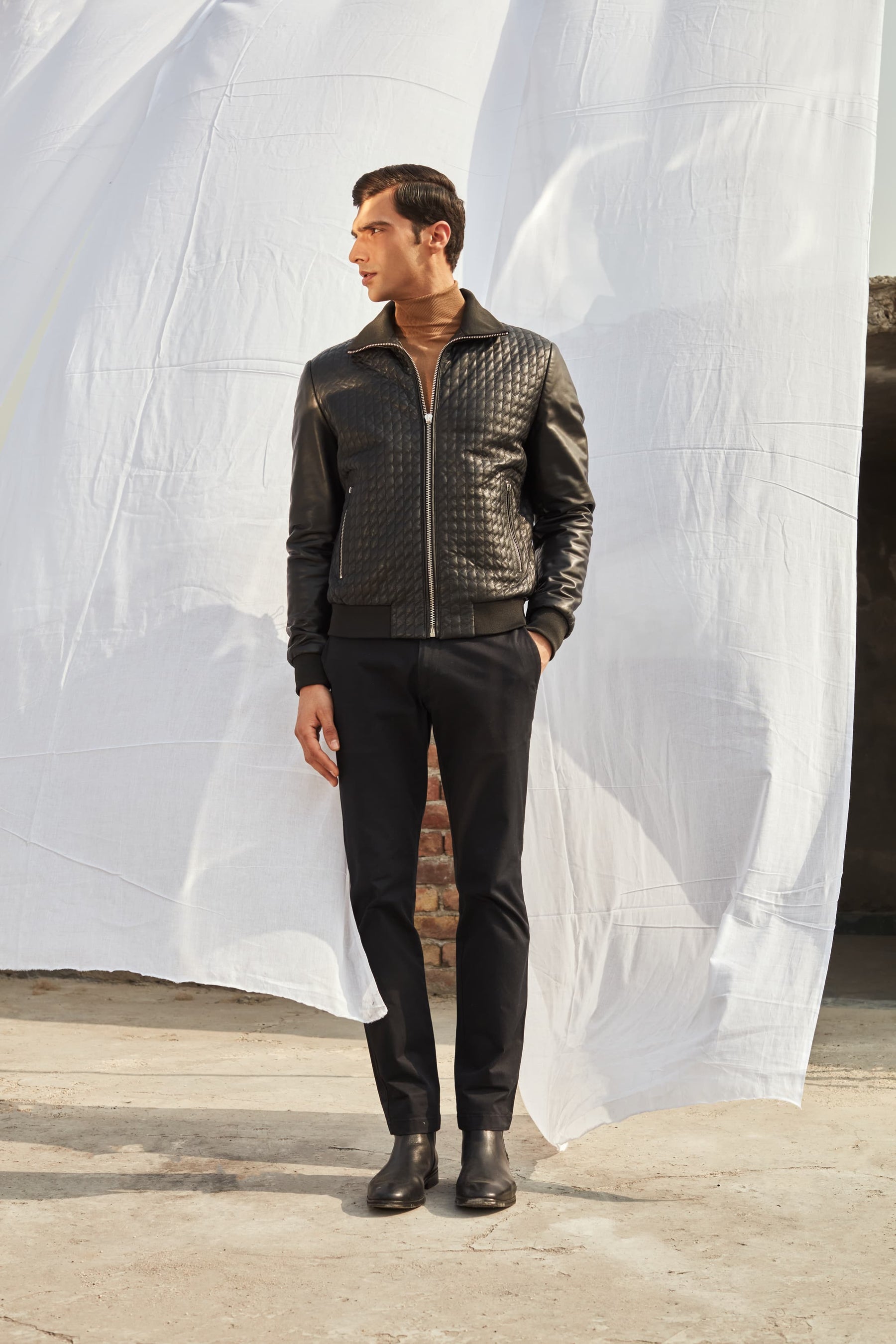 Mika - Leather Quilted Jacket - Black