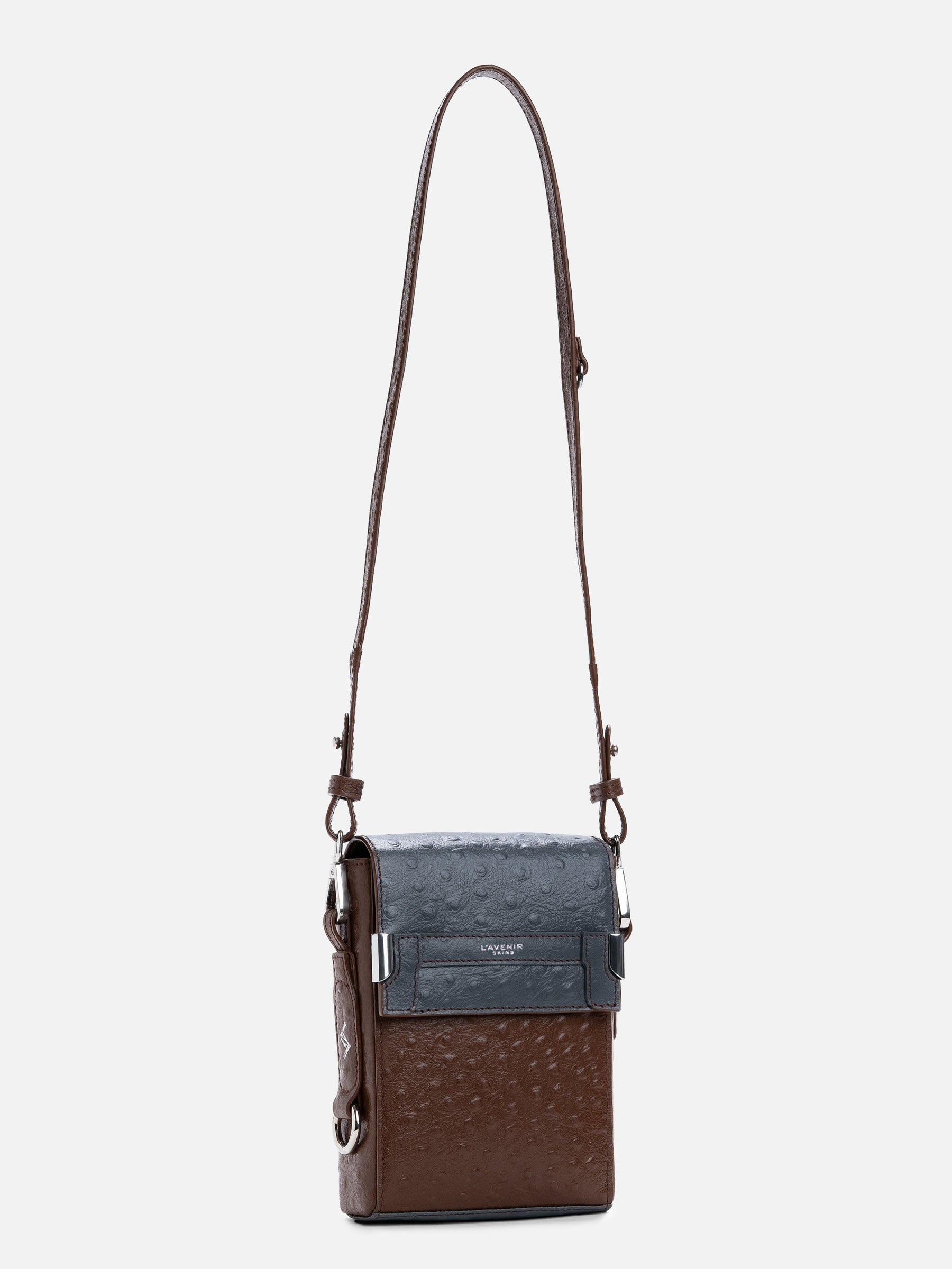 THE OVIS UNISEX CROSSBODY BAG - Grey & Brown