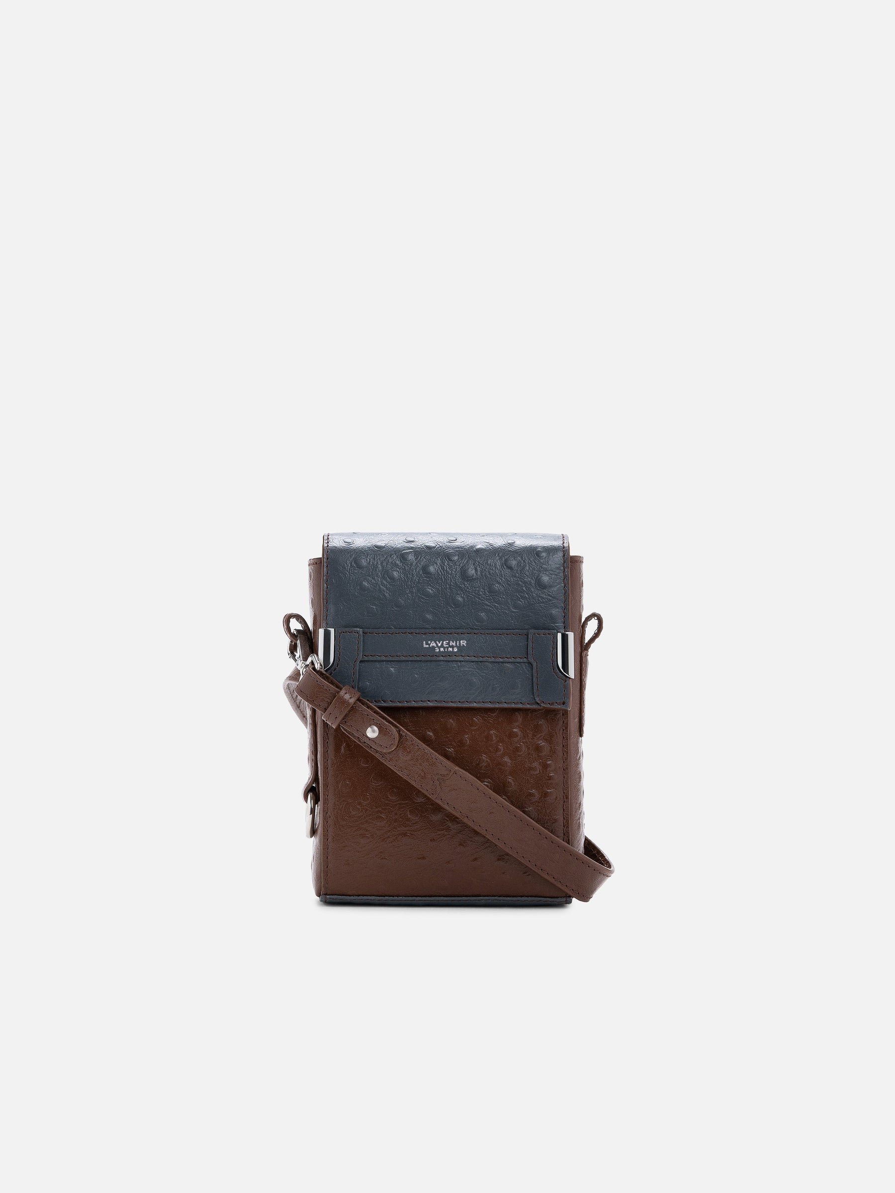 THE OVIS UNISEX CROSSBODY BAG - Grey & Brown