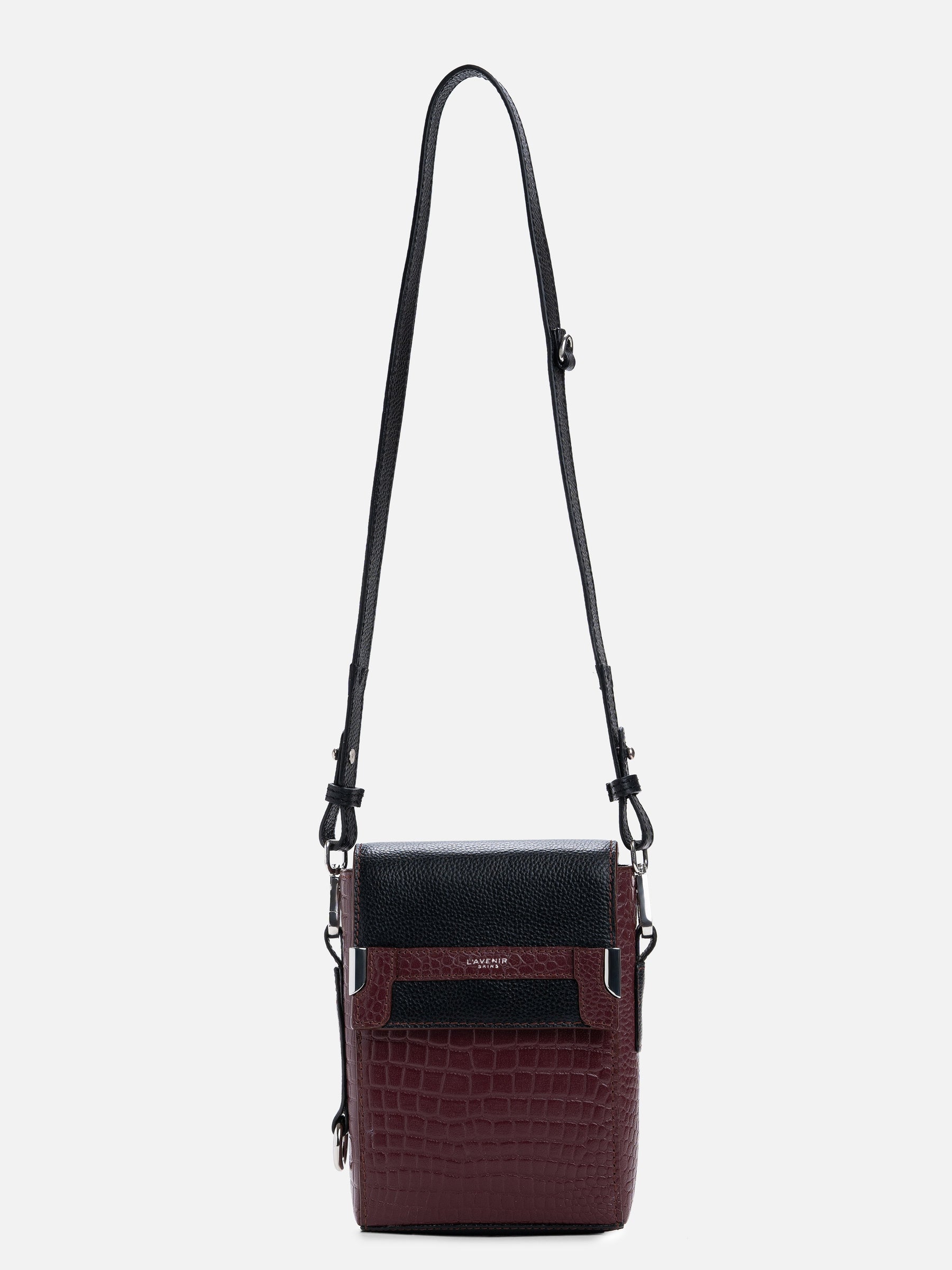 THE OVIS UNISEX CROSSBODY BAG - Wine & Black