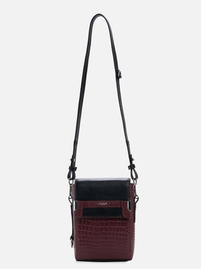 THE OVIS UNISEX CROSSBODY BAG - Wine & Black