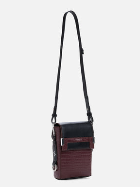 THE OVIS UNISEX CROSSBODY BAG - Wine & Black
