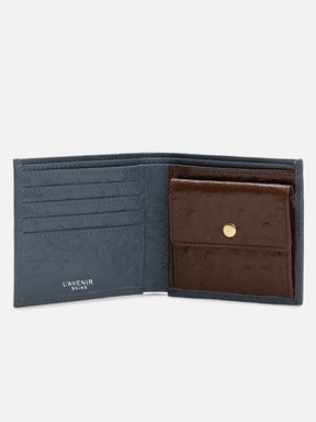 Men's Bifold Wallet - Grey & Brown