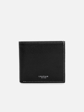 Men's Bifold Wallet - All Black With White Stitching