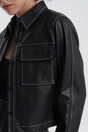 Keiko - Leather Co-ord Set - Black
