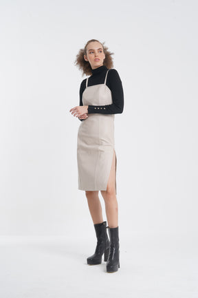 Freydis - Leather Dress - Off White