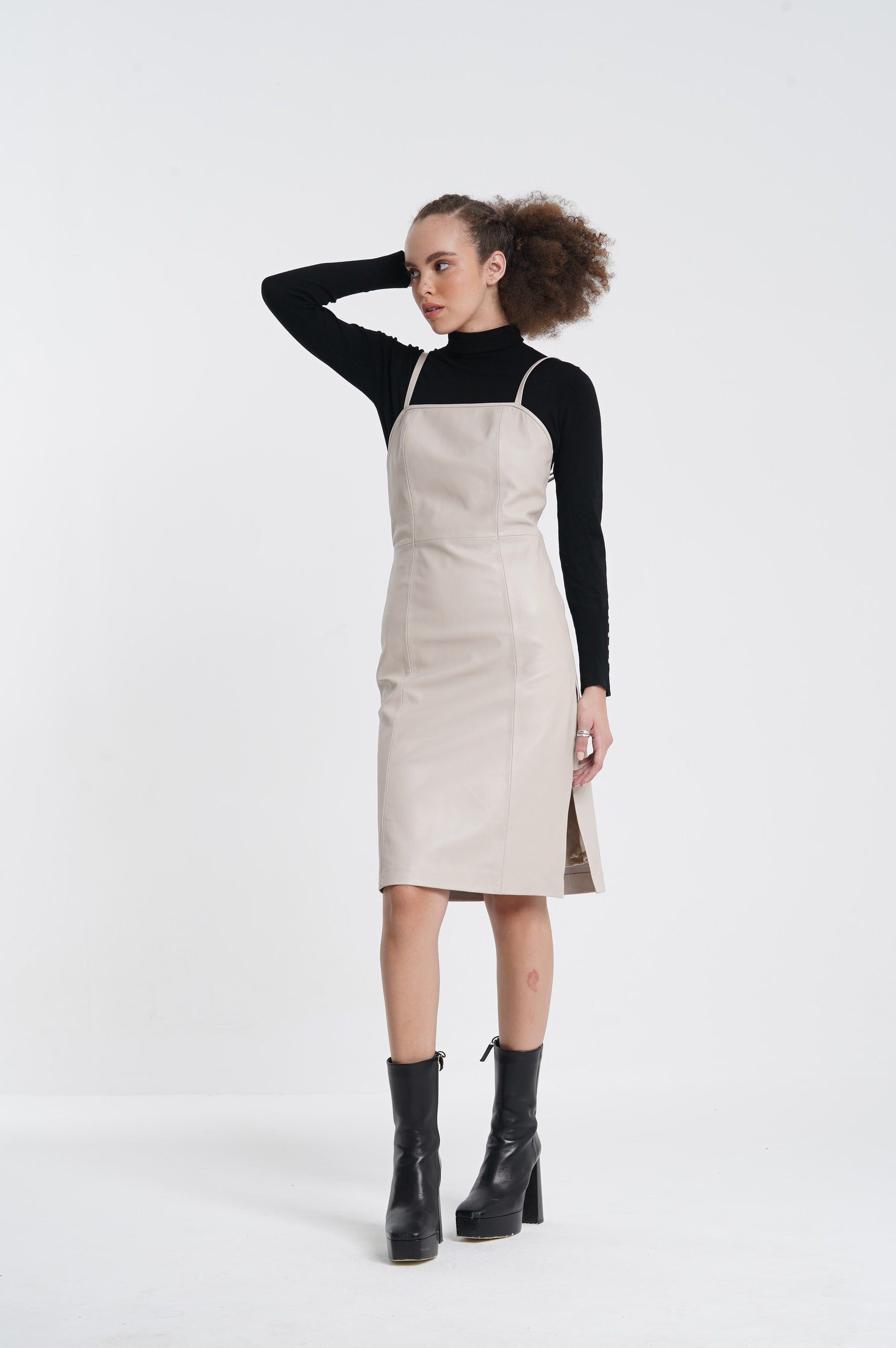 Freydis - Leather Dress - Off White