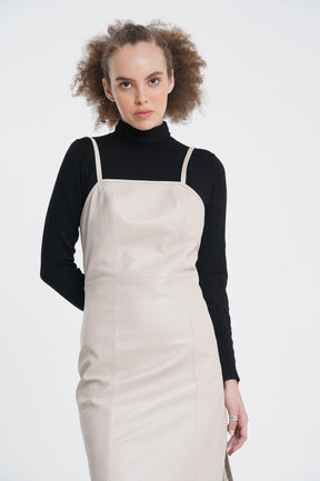 Freydis - Leather Dress - Off White
