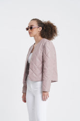 Pia Mia - Leather Quilted Jacket - Mouve