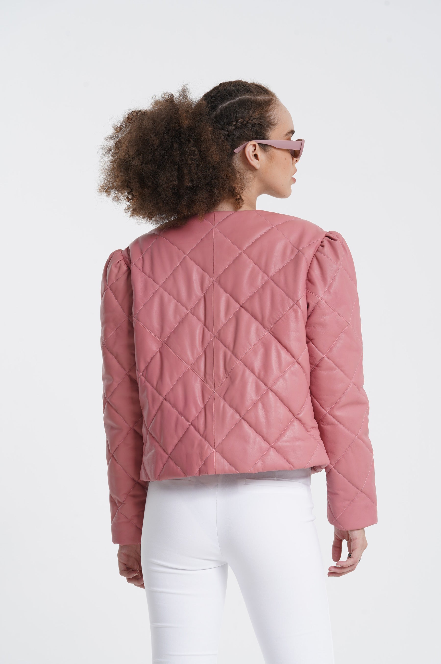 Pia Mia - Leather Quilted Jacket - Rose