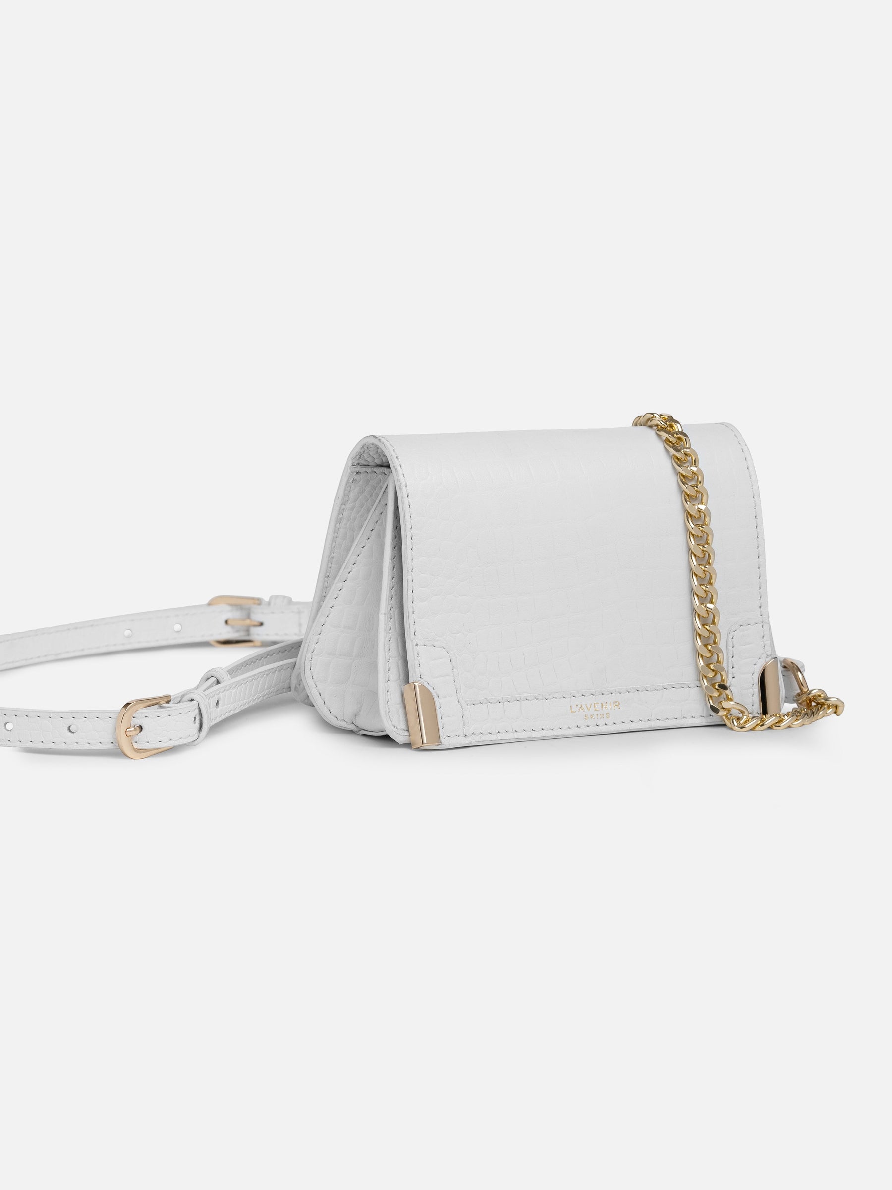 THE CHAIN DETAILED RENEE BELT BAG - WHITE