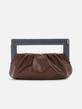 Doucette Clutch Bag - Grey and Brown