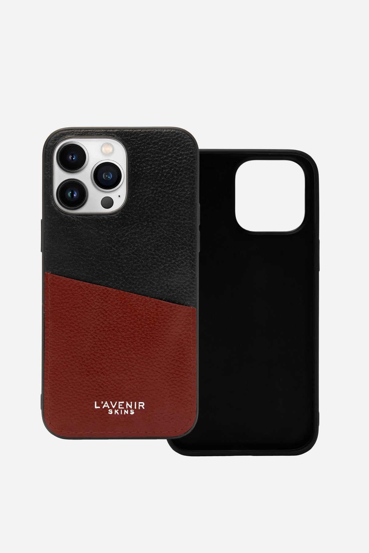 Iphone Case - Card Pocket - Black and Red Potting Soil