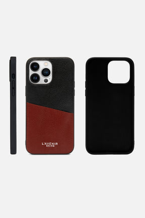 Iphone Case - Card Pocket - Black and Red Potting Soil