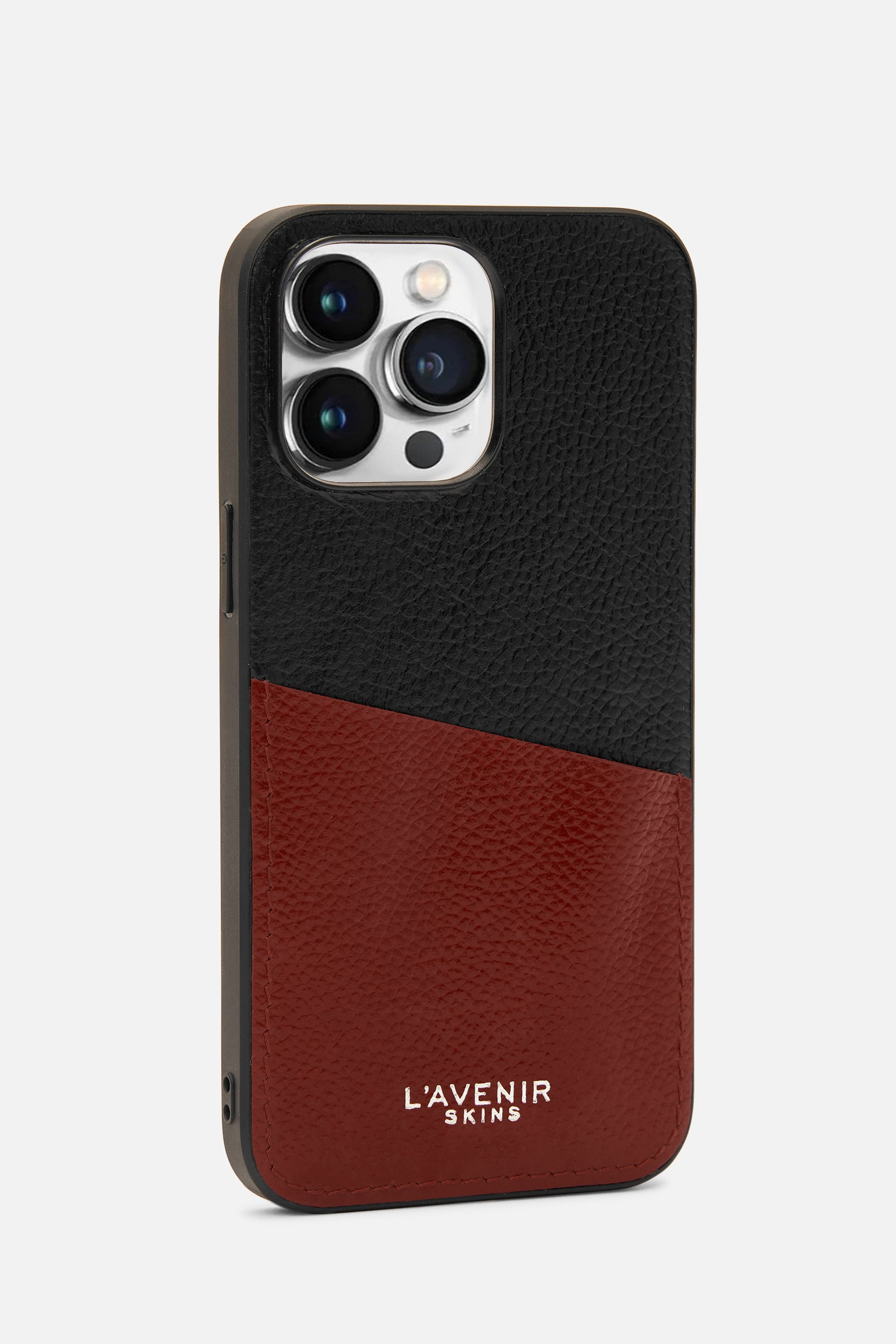 Iphone Case - Card Pocket - Black and Red Potting Soil