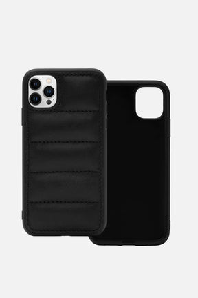 Iphone Puffer Case - Quilted - Grainy Black
