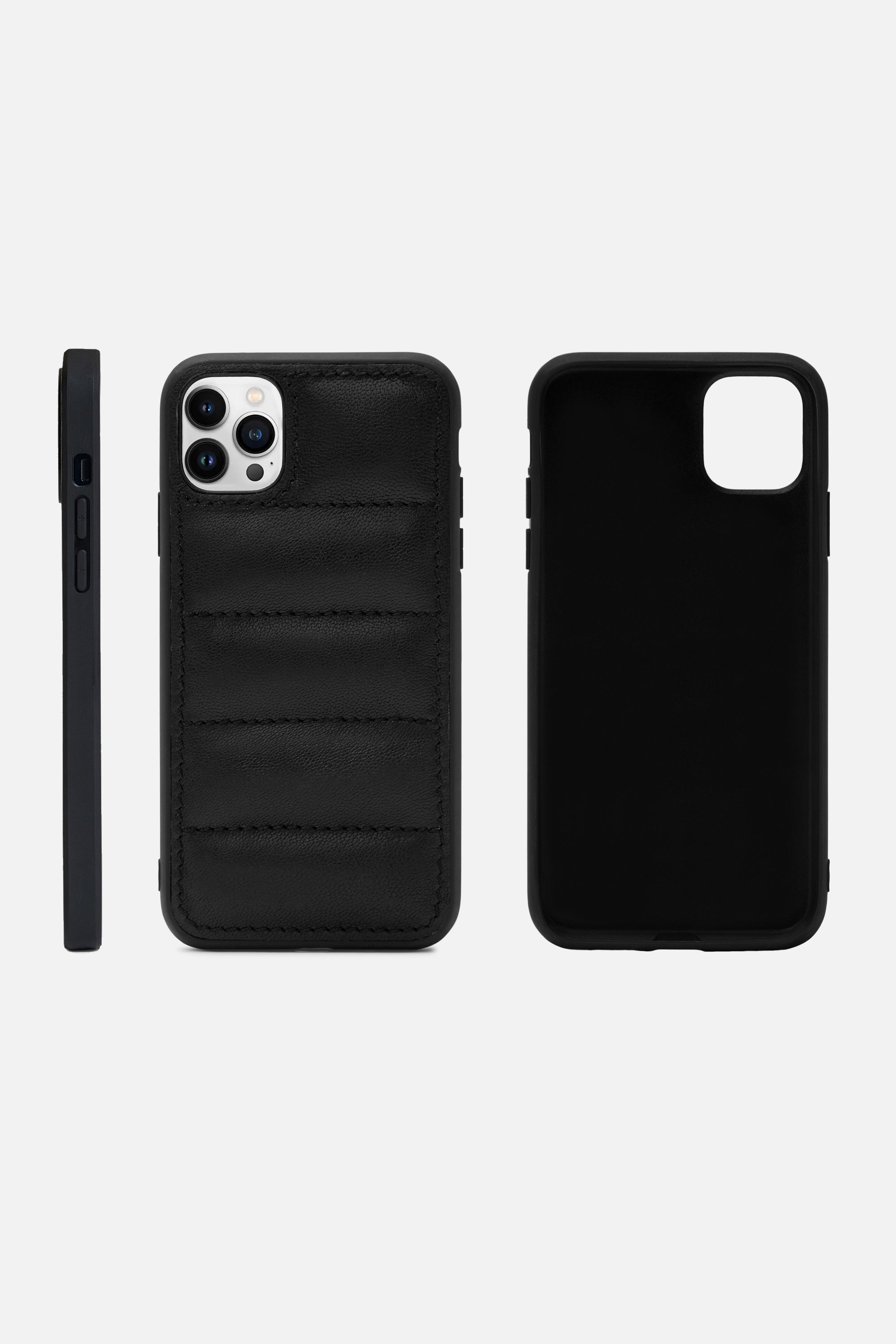 iPhone Puffer Case - Quilted - Grainy Black