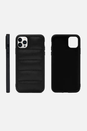 Iphone Puffer Case - Quilted - Grainy Black