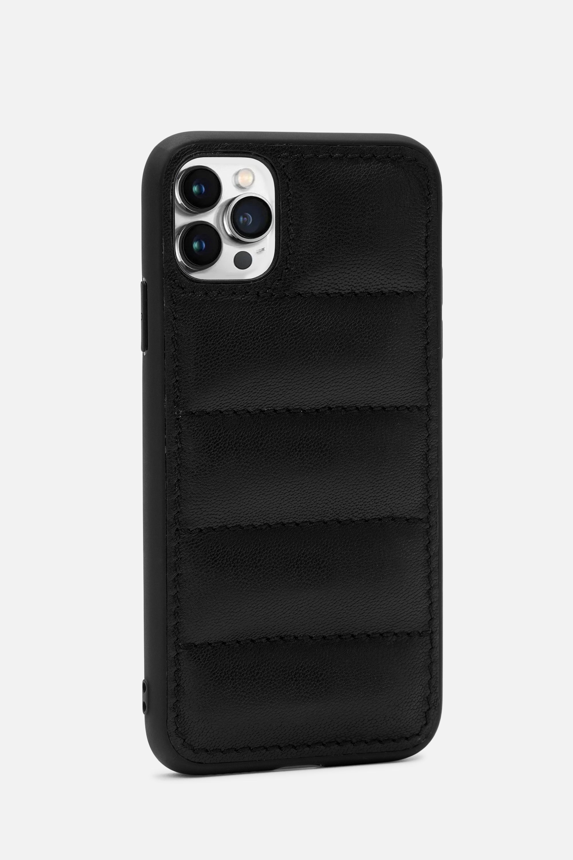 iPhone Puffer Case - Quilted - Grainy Black
