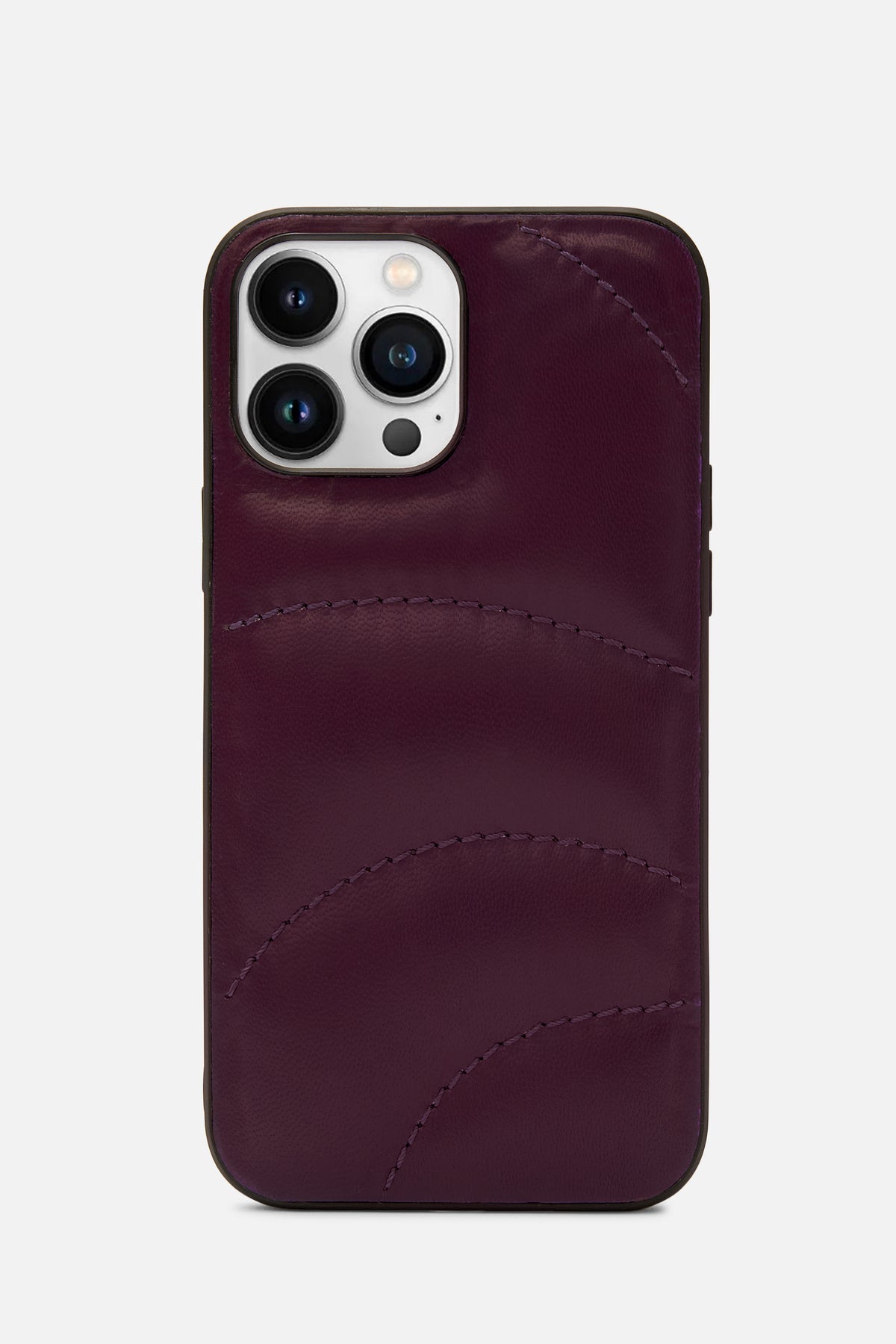 iPhone Case Quilted - Curvy Puffy - Plum